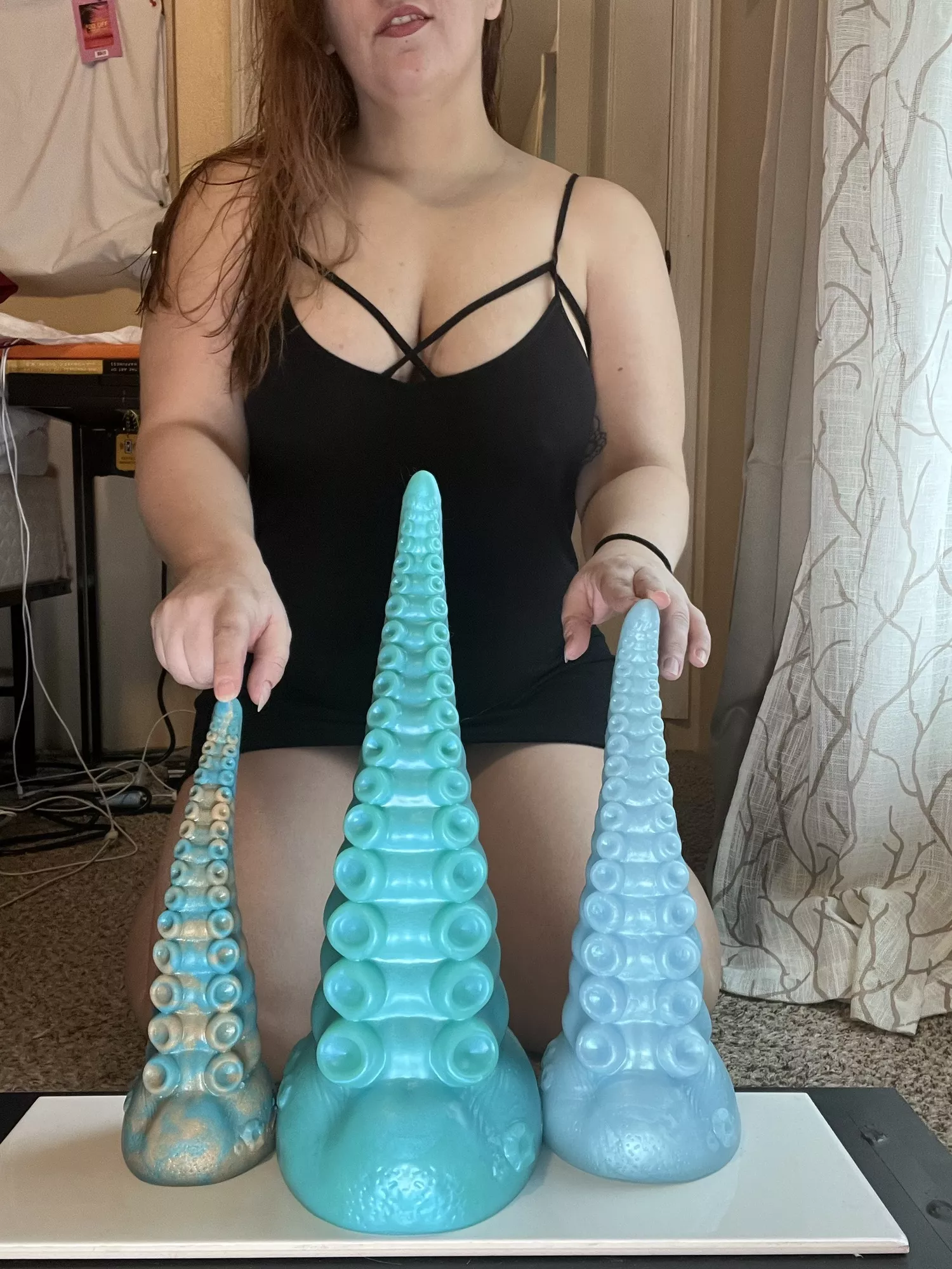 Just got my new Xl/soft ika in today! Obsessed already. Shown with my medium and large ikas for size comparison. Love ika in blue ðŸ’™