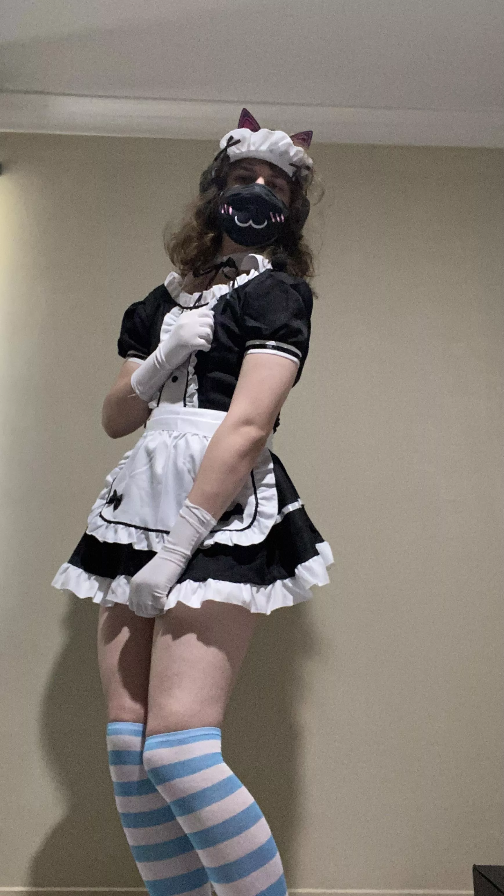 Just got this maid outfit today but itâ€™s a little to small lol will I no for next time now