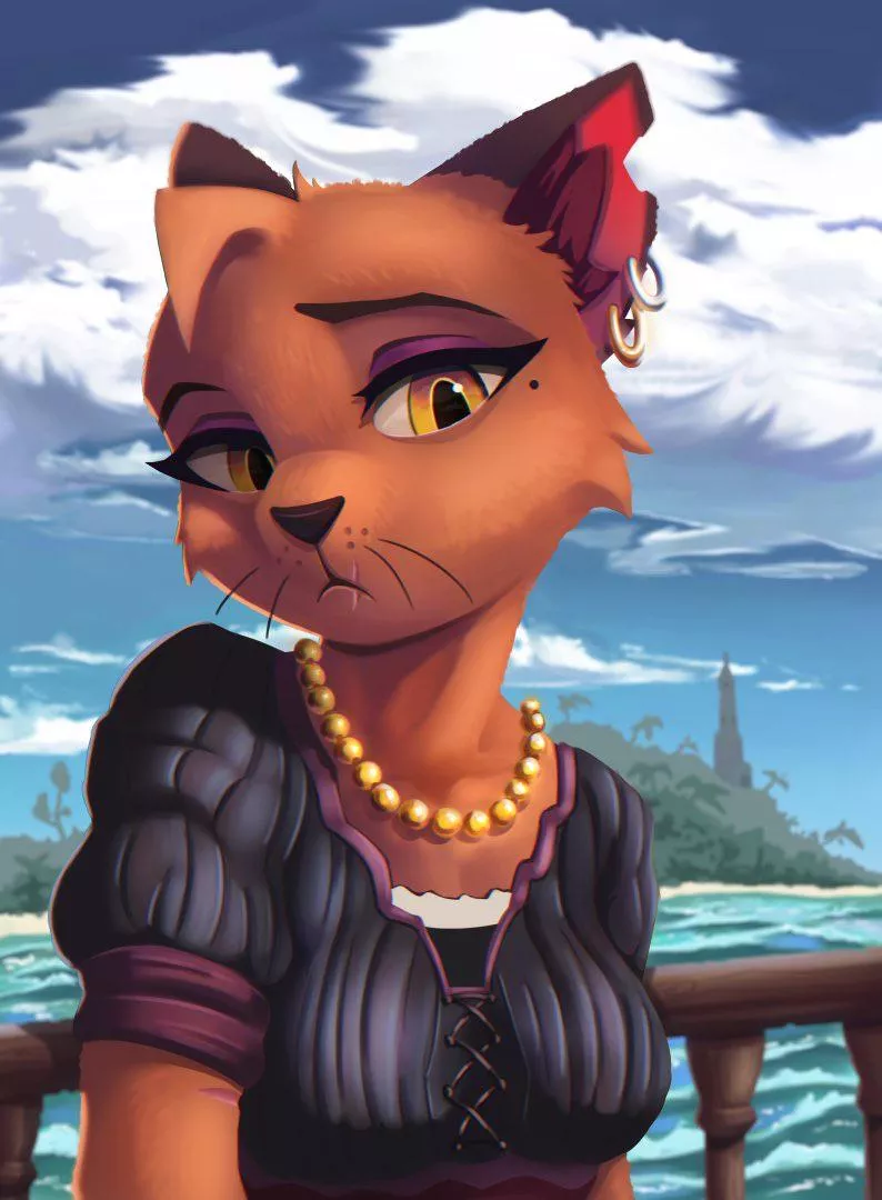 Just my pirate cat Livia looking at you, got anything to say to her? ~ Art by me 🍪