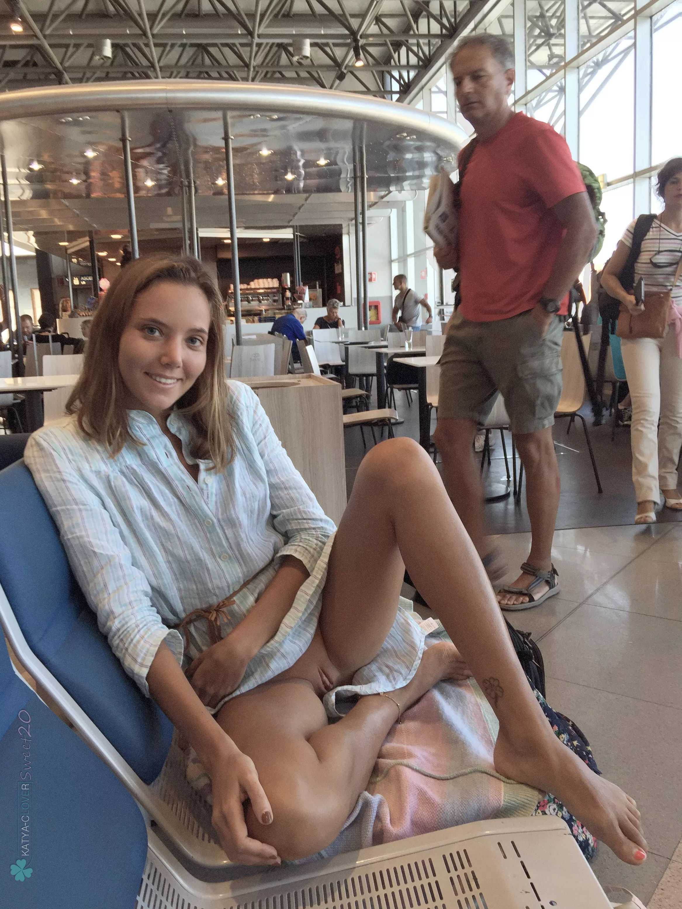 Katya Clover in public without panties