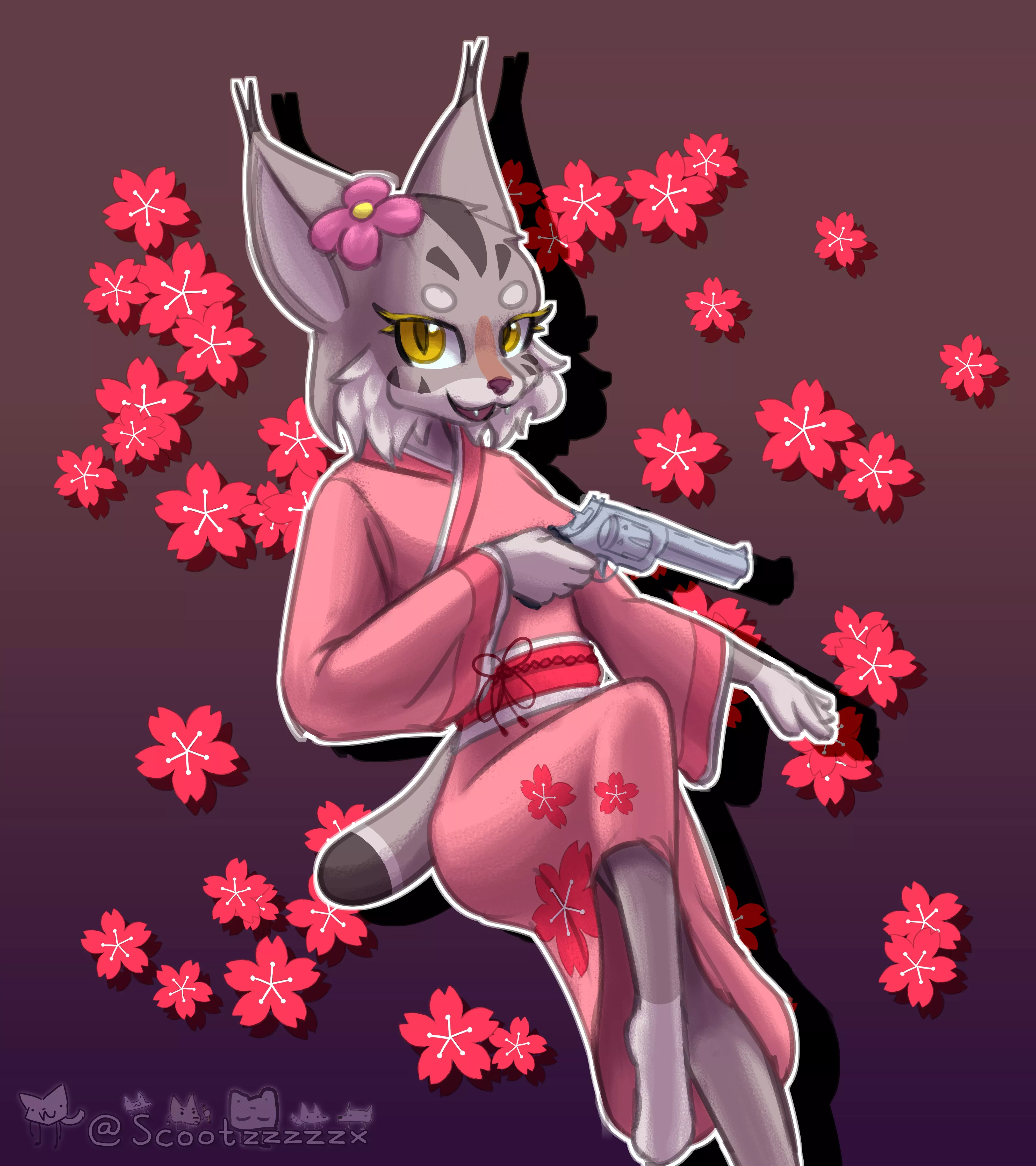 kimono and gun style (art by me)