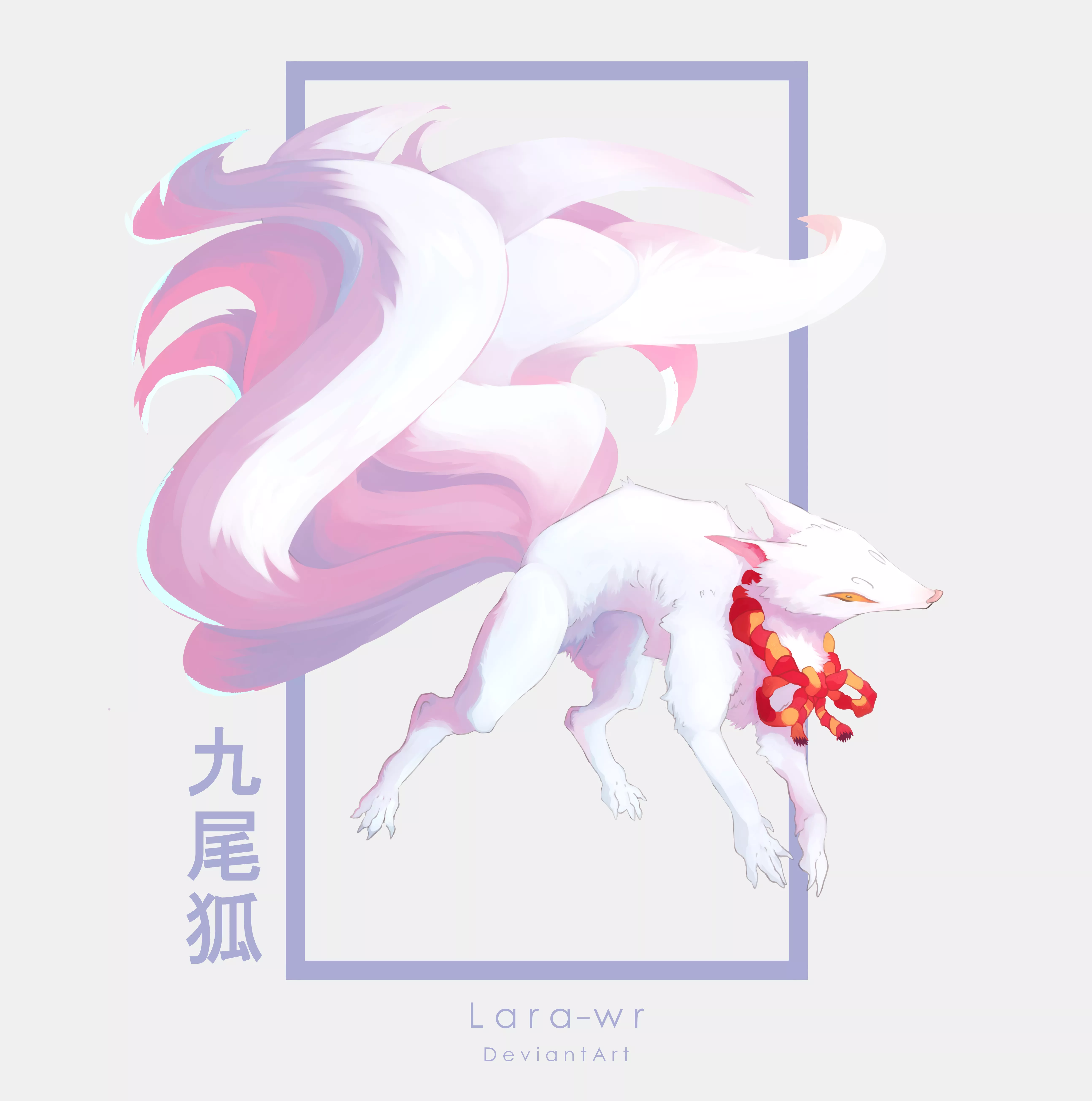 Kitsune ❄️[ Art by me, Lara_wrr on 🐦 ]