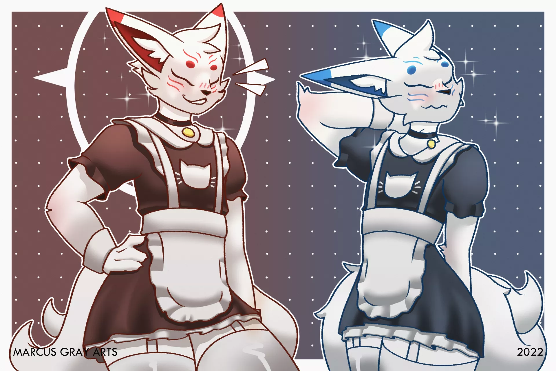 Kitsune Maids! (art by me)