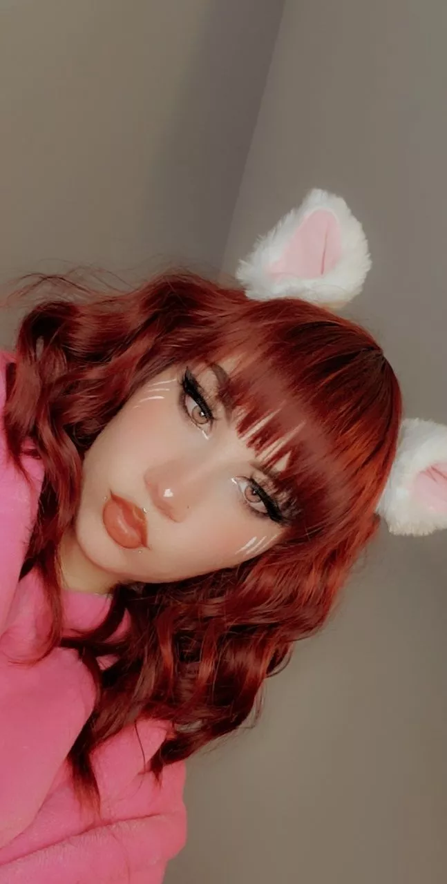 kitty ears and my big pink comfy