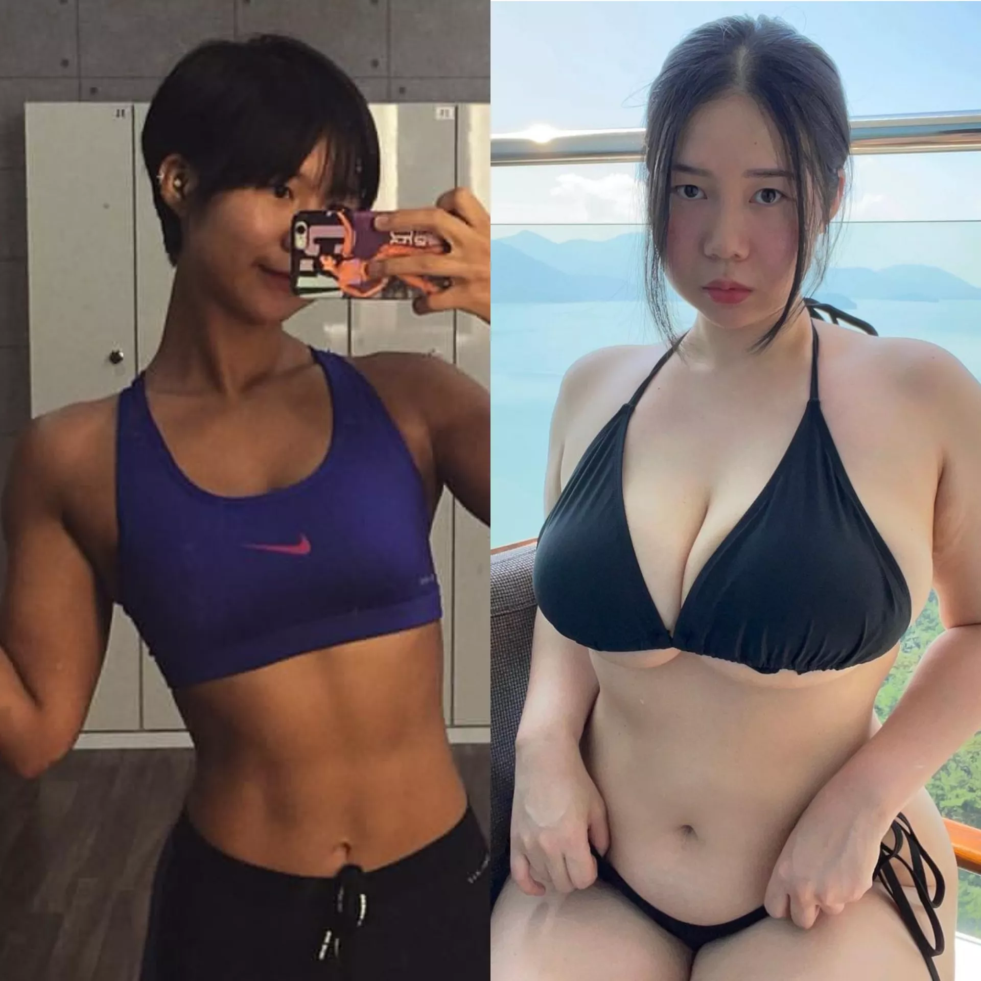 Korean girl went from fit to thicc