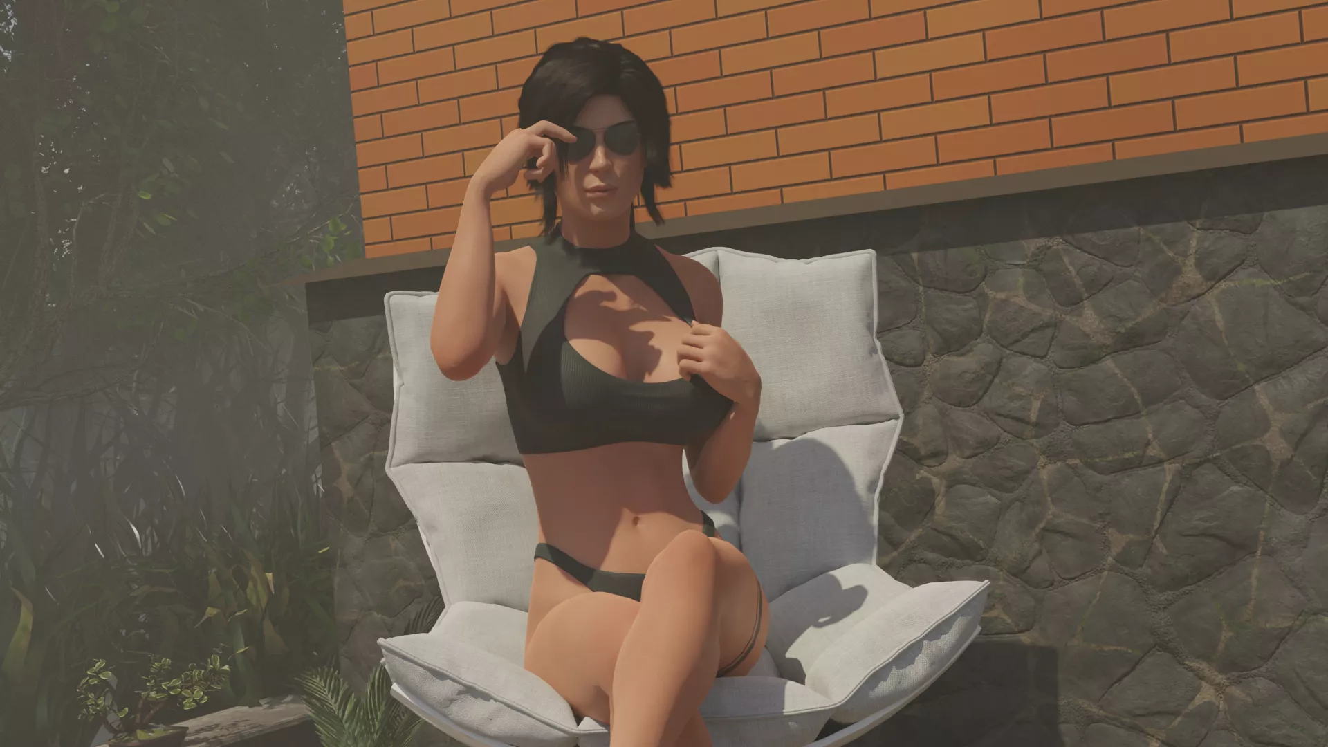 Lara trying on glasses (CTRL-V3D)