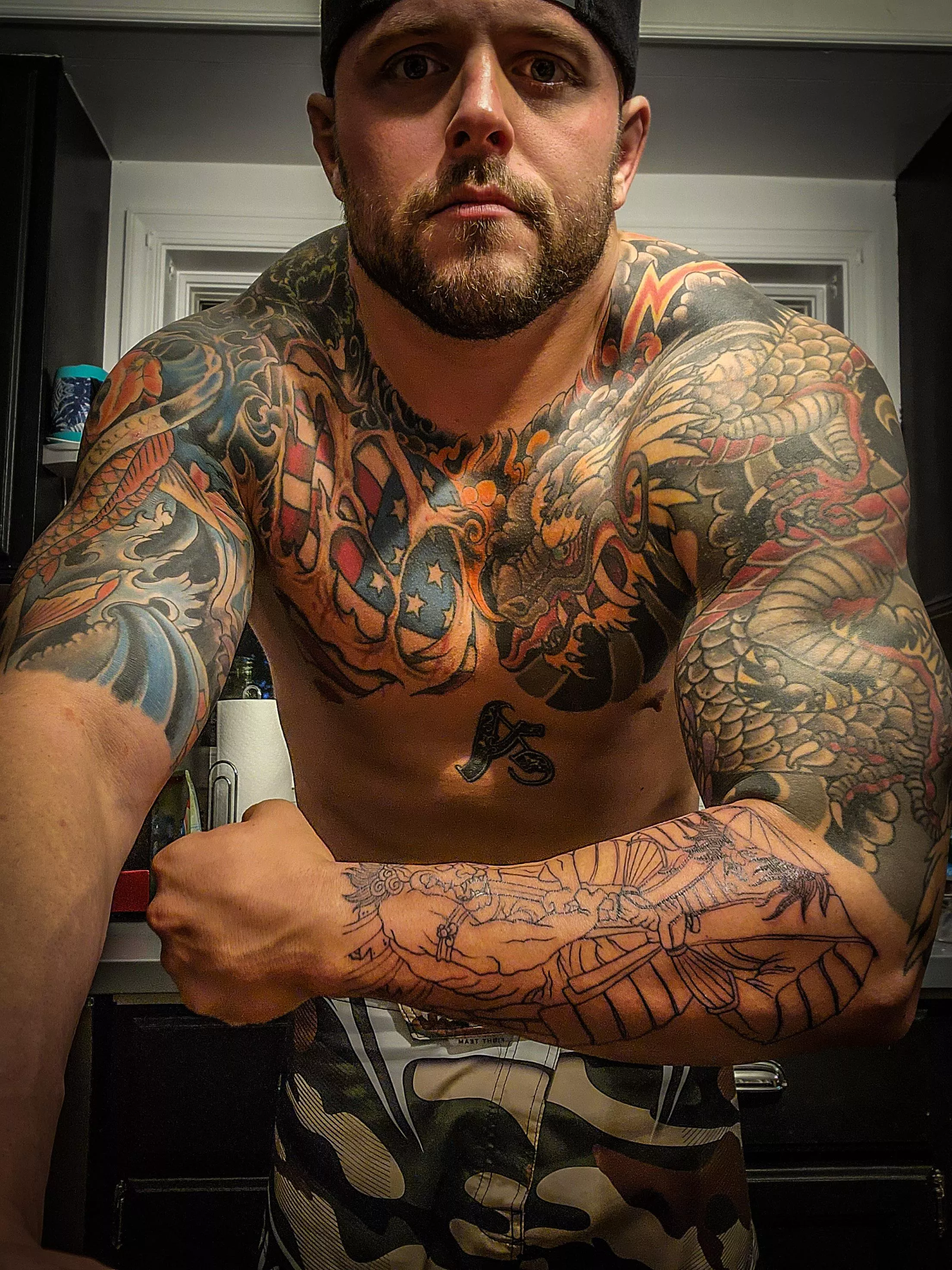 Last night post jiu-jitsu, finally started filling out my full sleeve, and today I turn 30. Life's good!!!