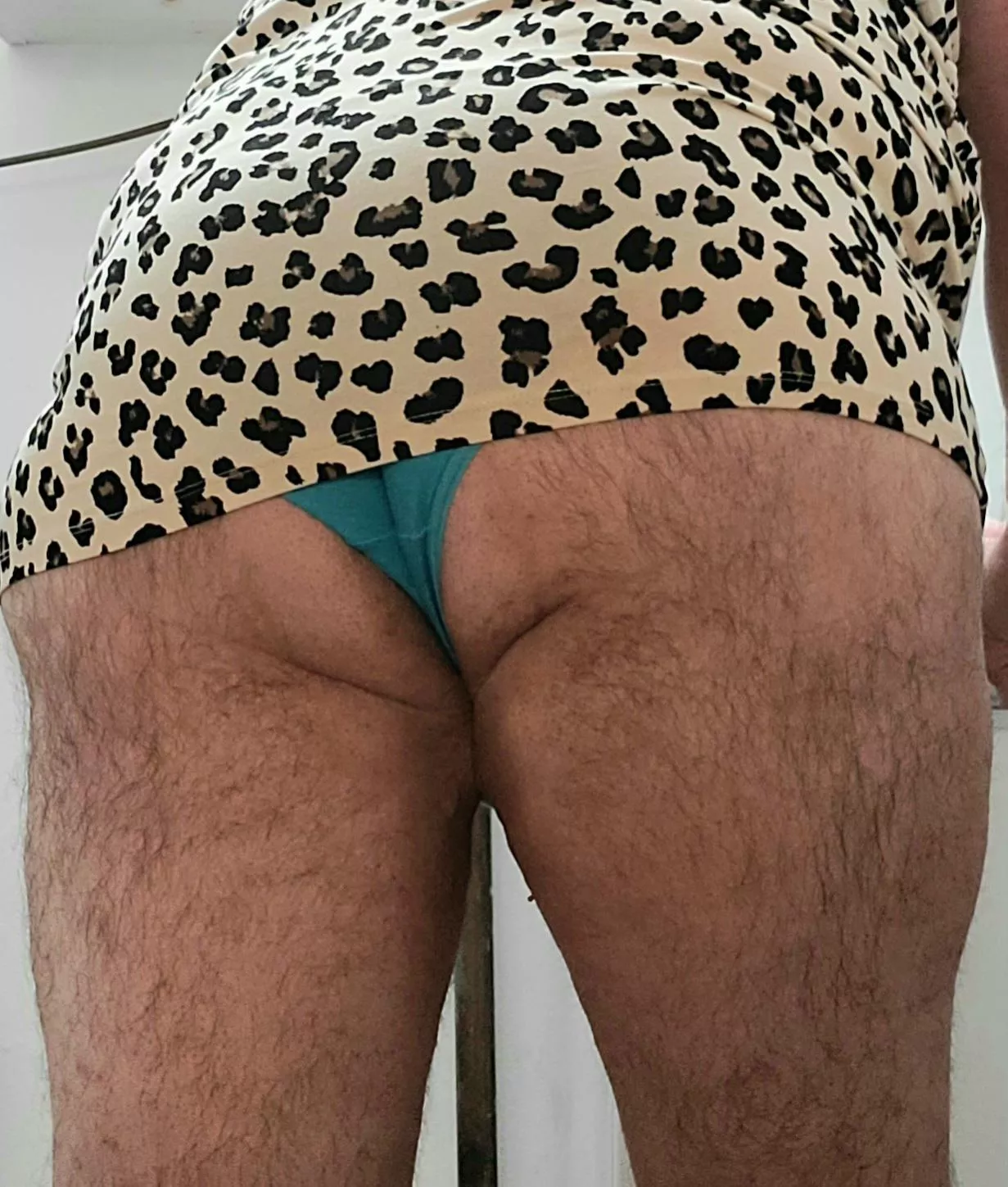 Leopard print dress and teal panties ðŸ’™