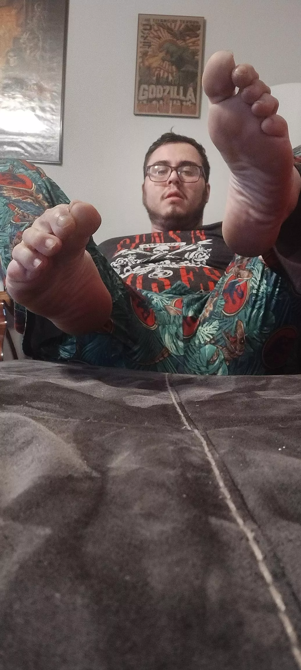 Let me stroke your cock with my size 14s