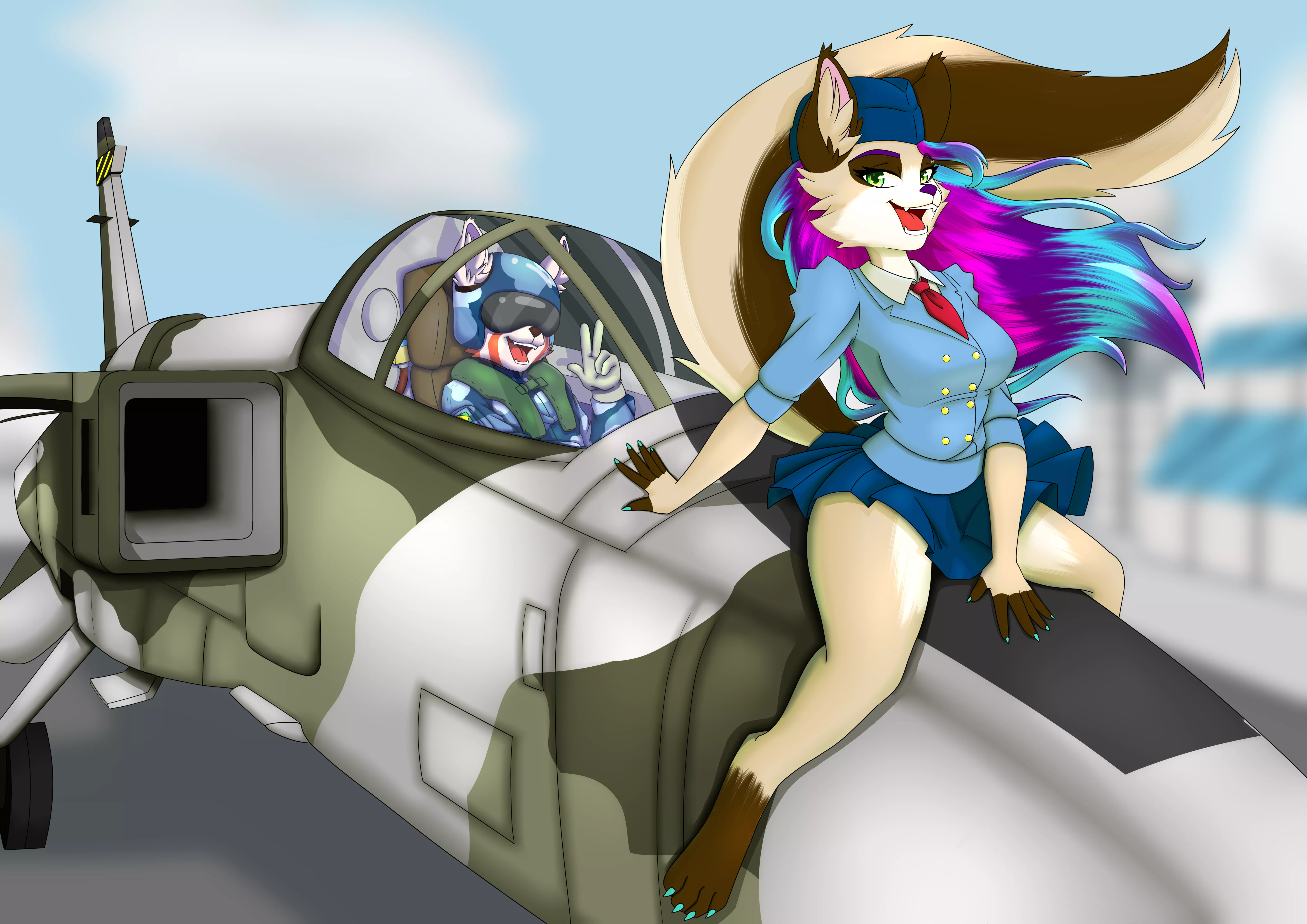 let's fly baby (art by me; Commissions open! Info in coments)