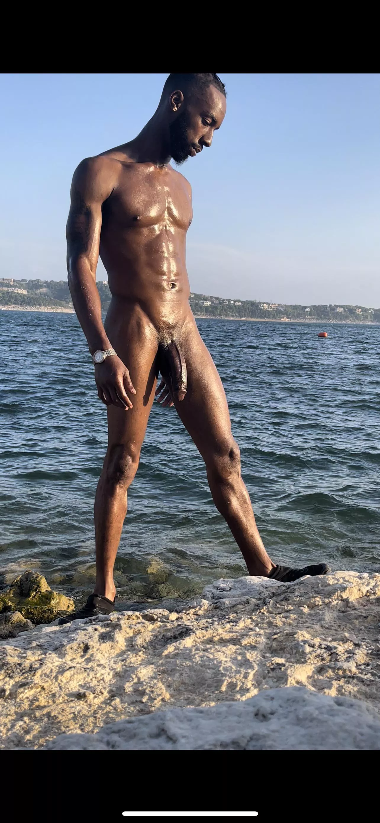 Letting my dick hang at the Beach..