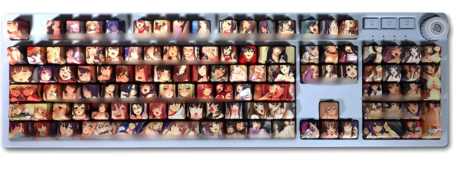 LF Color Source: multiple girls, ahegao, censorship, keyboard