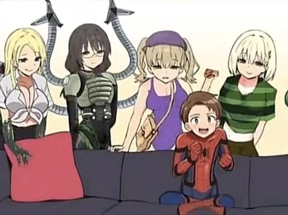 LF Color Source: twintails, tentacles, swimsuit, glasses, spider-man, gender bent, Doc Ock, Green Goblin, Sandman, The Lizard