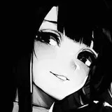 LF Mono Source: 1Girl, Bangs, Long Hair, Looking Sideways, Shaded, Smile, Teeth,