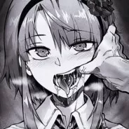 LF Mono Source: 1girl, finger in mouth, short hair/bangs, saliva, eyes open, mouth open, teeth, tongue out, hairband, school uniform(?), blushing