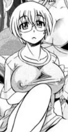 LF Mono Source: 1girl, white hair, short hair, glasses, see throught shirt, big boobs, no pants.