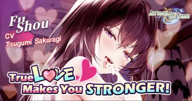 LF mono source : “Fu Shou” “CV Tsugumi Sakuragi” “True love makes you stronger!” “Attack on time” Dark red hair, tongue, pick eyes, shoulders, Cum, open mouth, cum on finger, tongue out