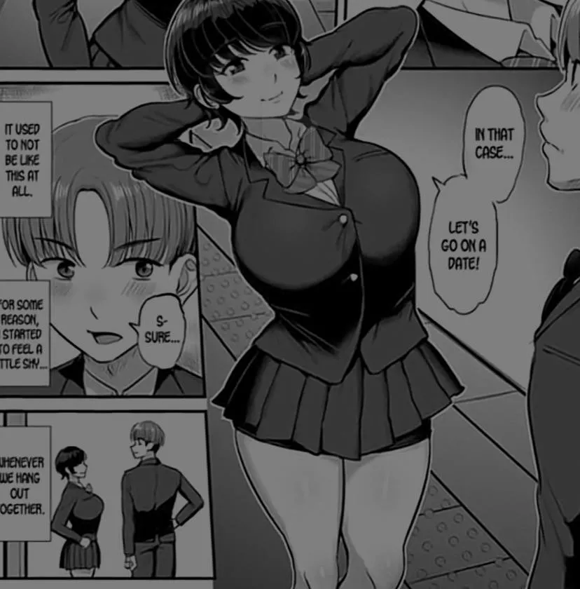 LF Mono source: â€œin that caseâ€¦ letâ€™s go on a date! S-sureâ€¦ it used to not be like this at all.. for some reason, I started to feel a little shyâ€¦ whenever we hang outâ€ school uniform, pixie cut, 1boy, 1girl, big boobs, someone said it was ntr 