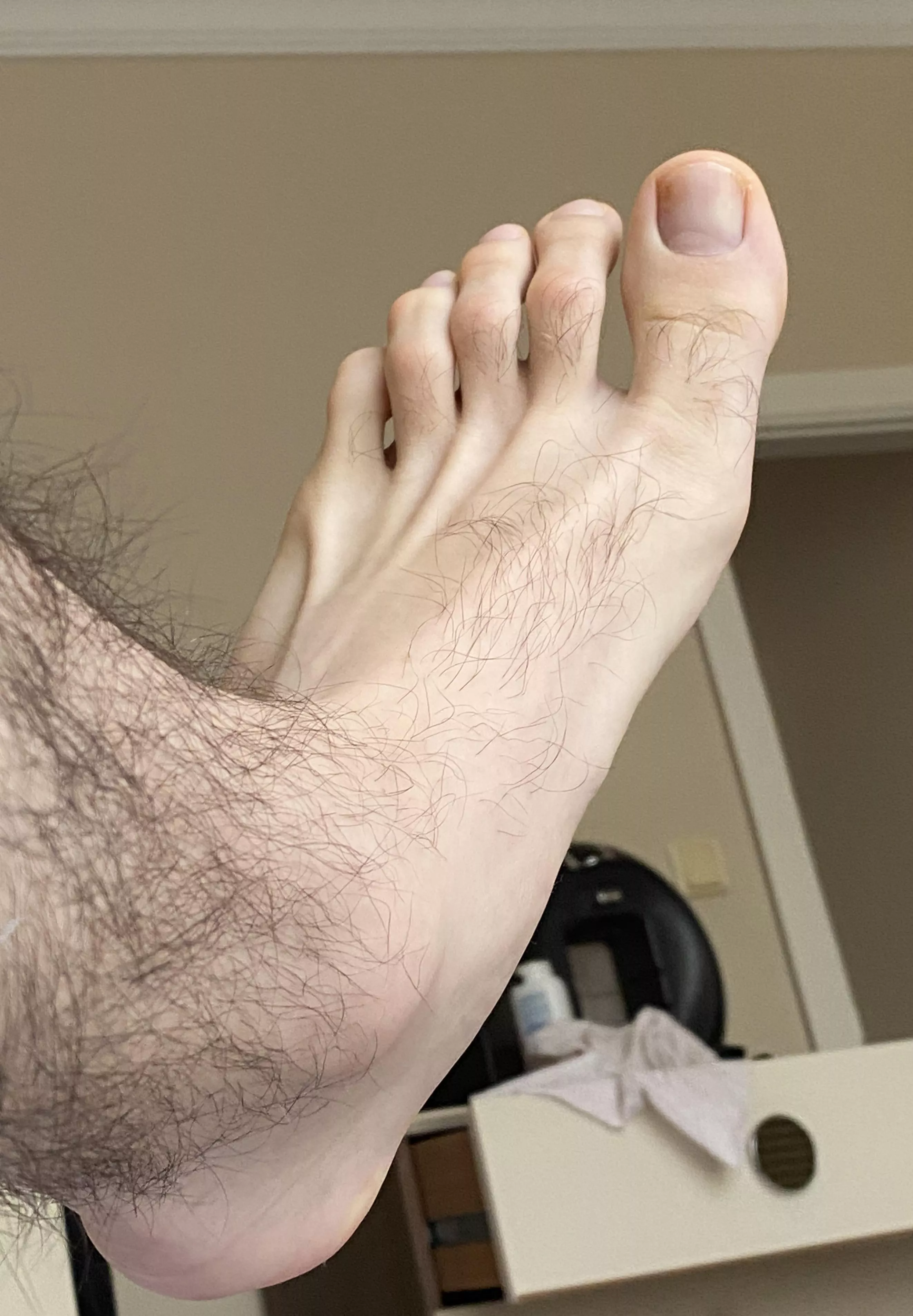 Lick my huge hairy foot