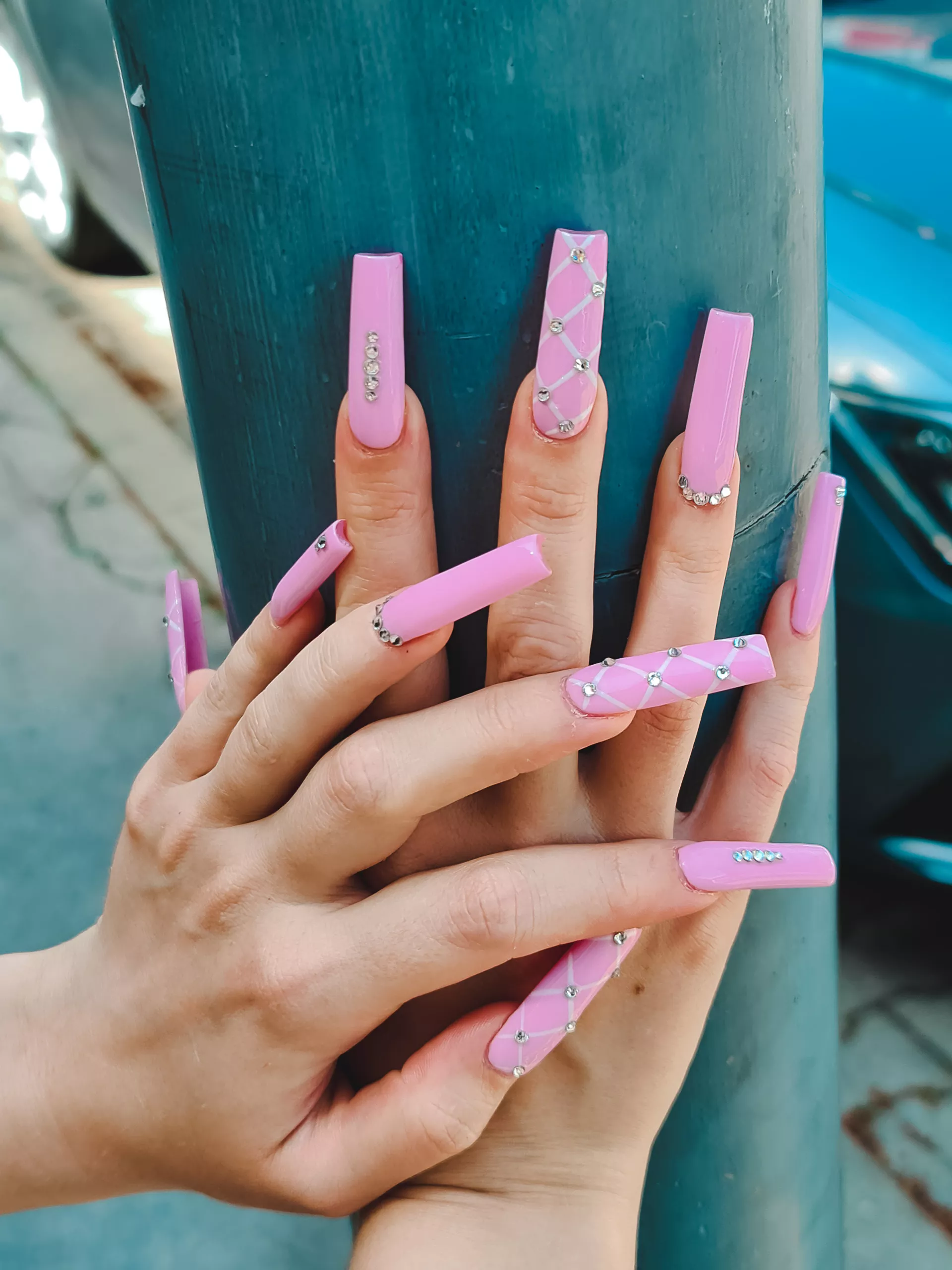 Like my long pink bimbo nails? ðŸŽ€