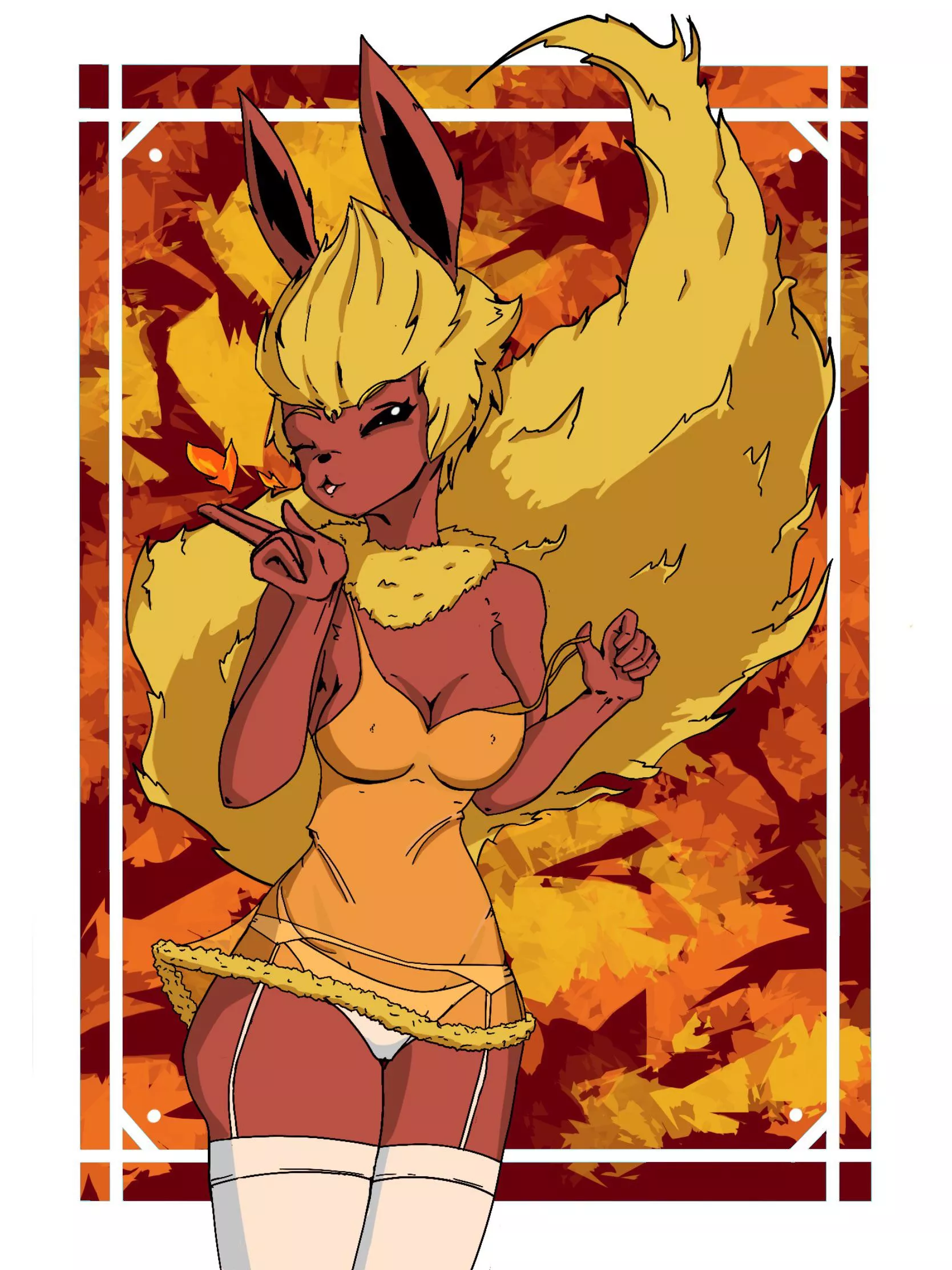 Lingerie [F]lareon, art by me (Imaxidyne)