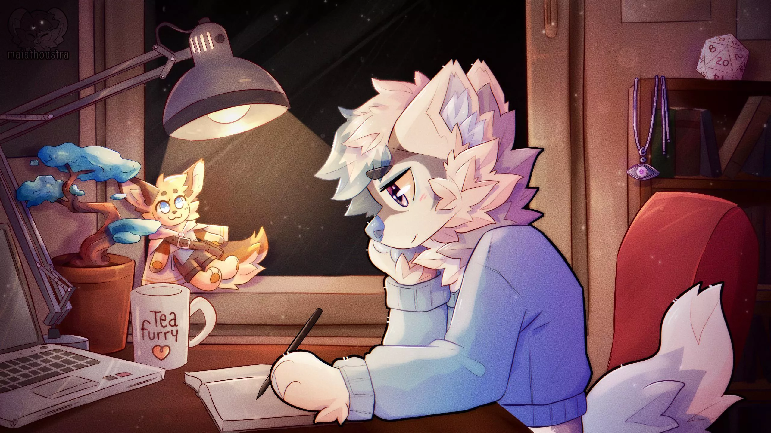 Lofi fox ~ ych for Teafyo, art by me @maiathoustra