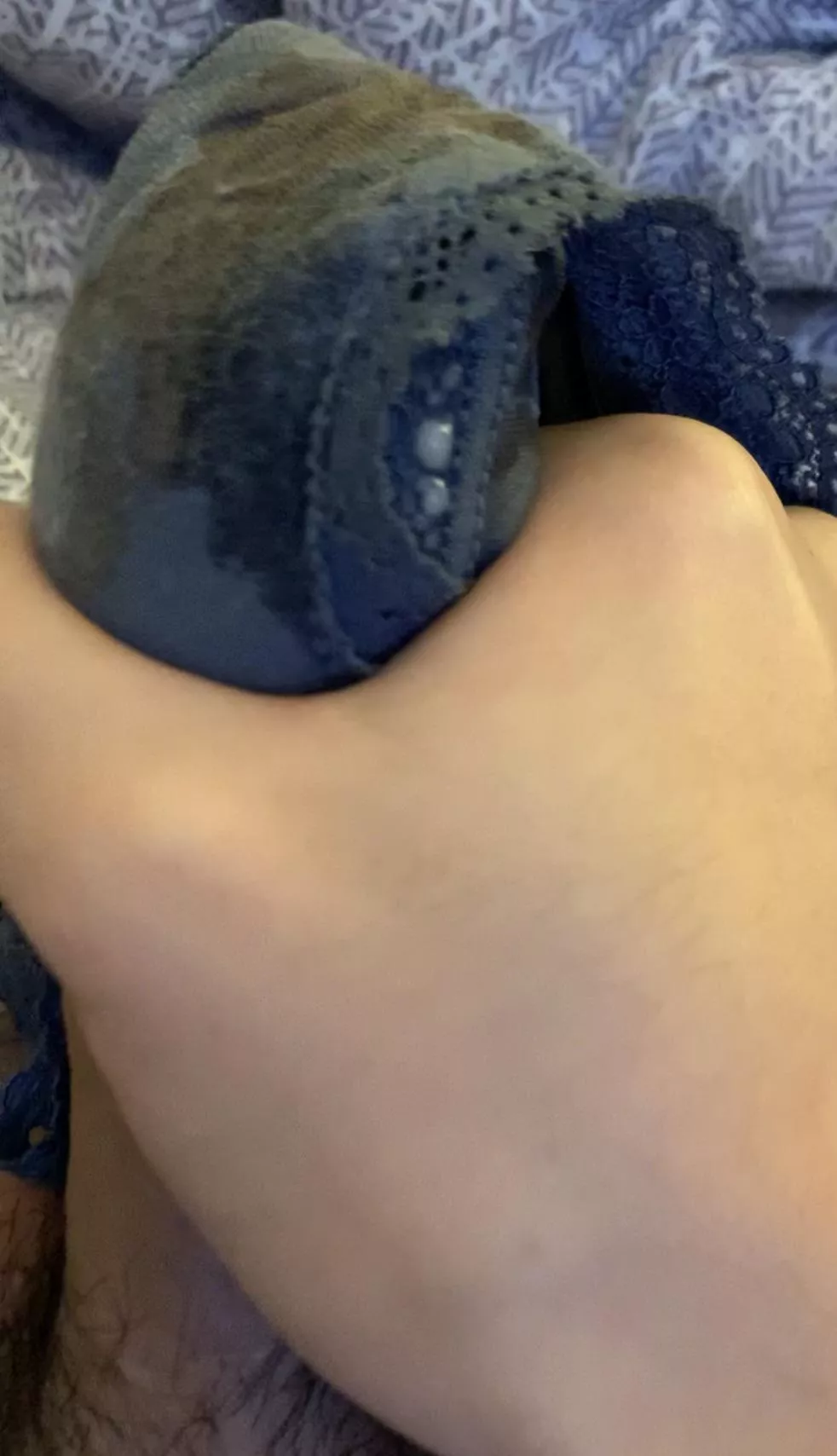 Look at my cum oozing out of her dirty pantiesâ€¦