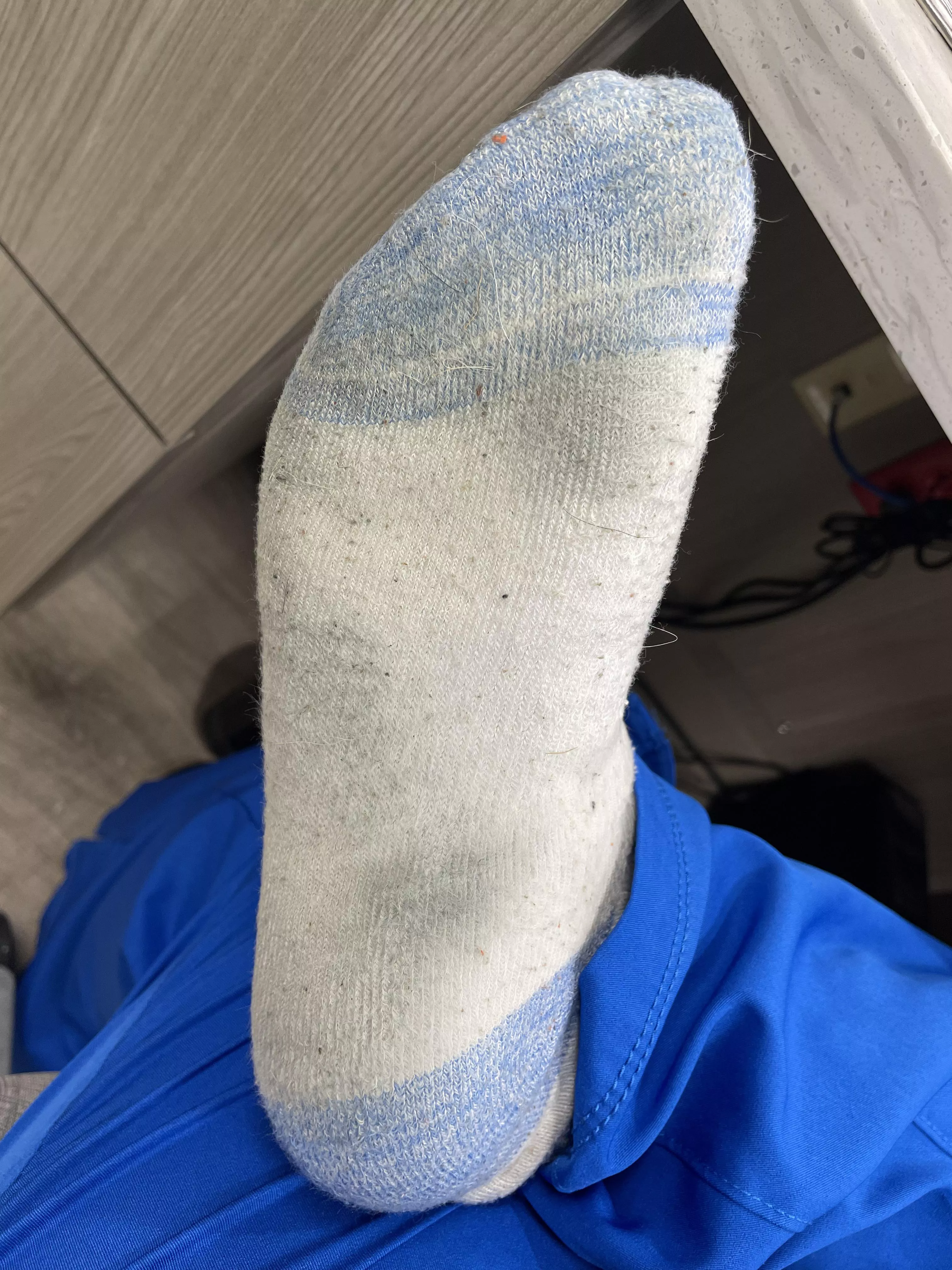 Look at these dirty little things. Iâ€™ve worked 2 weeks as a nurse wearing them 24/7 (except for showers). Look how gross and dirty they are. You wouldnâ€™t believe how awful they smell. Do you want a sniff??? I would love for you to take a big sniff. ð