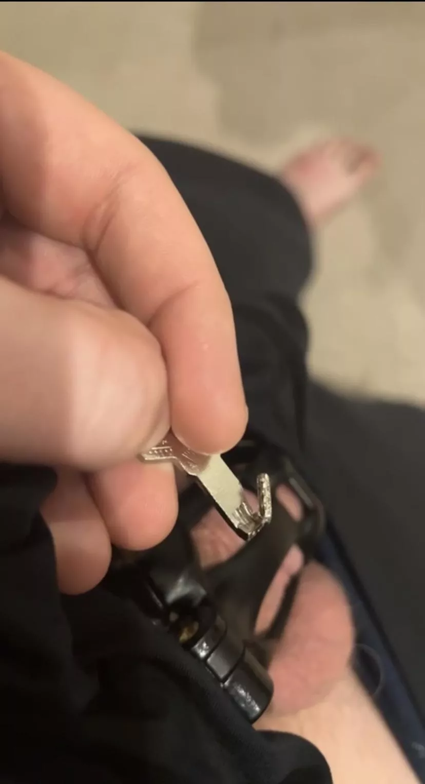 look at this sissy right here! she broke her key to lock herself in permanent chastity so she can become a girly girl! what a good girl she is.