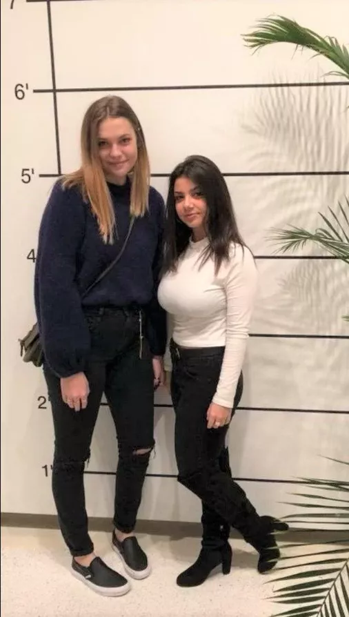 Lose the heels and she will be 4'11