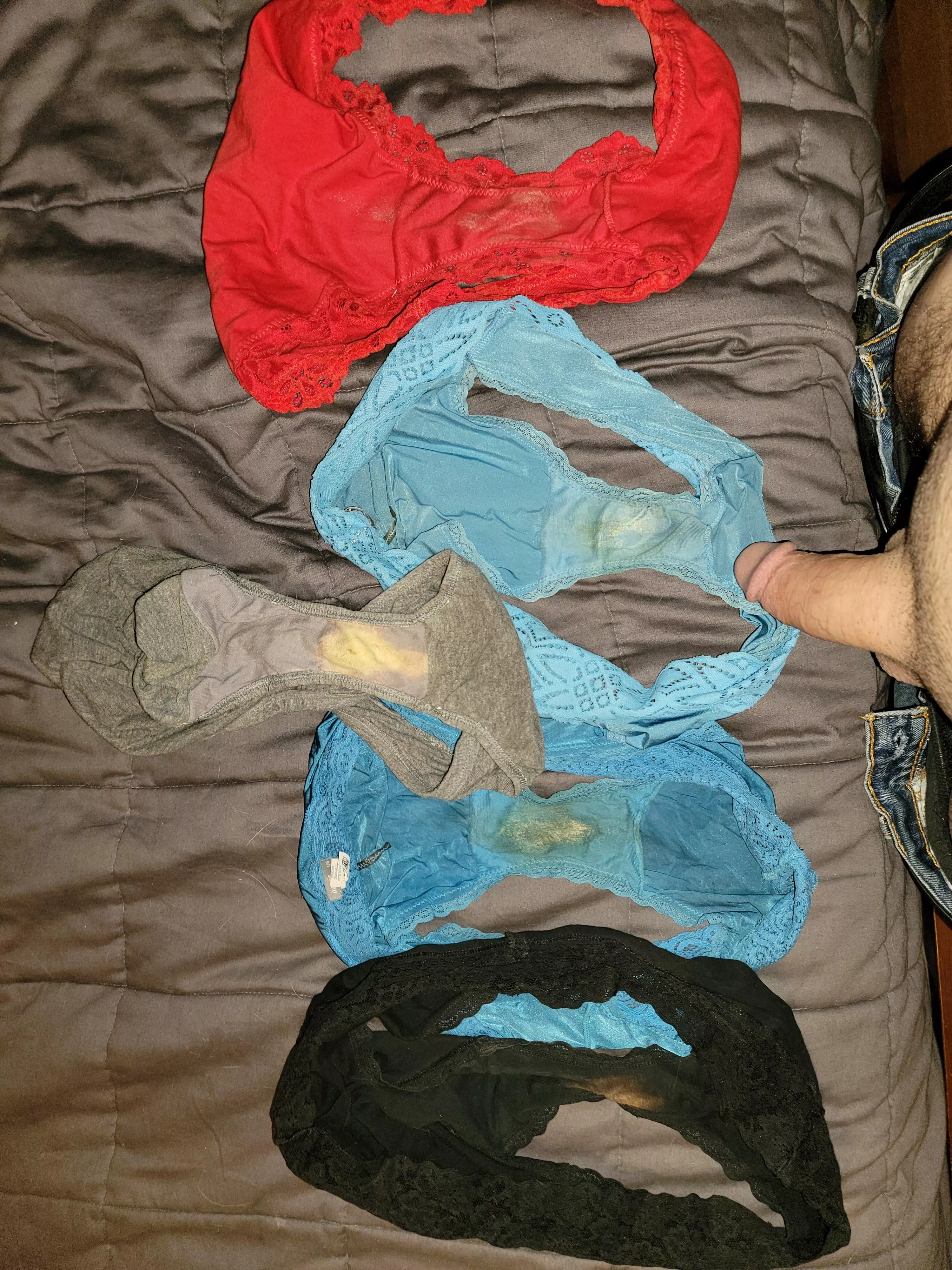 Lots of my wife's dirty panties to be defiled