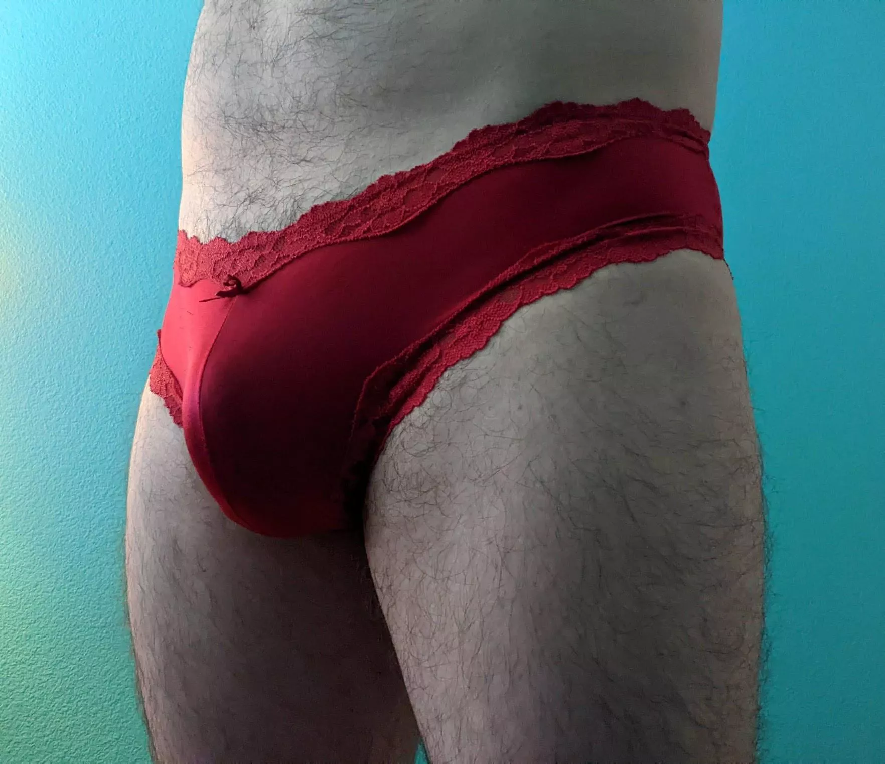 Love these red panties on me