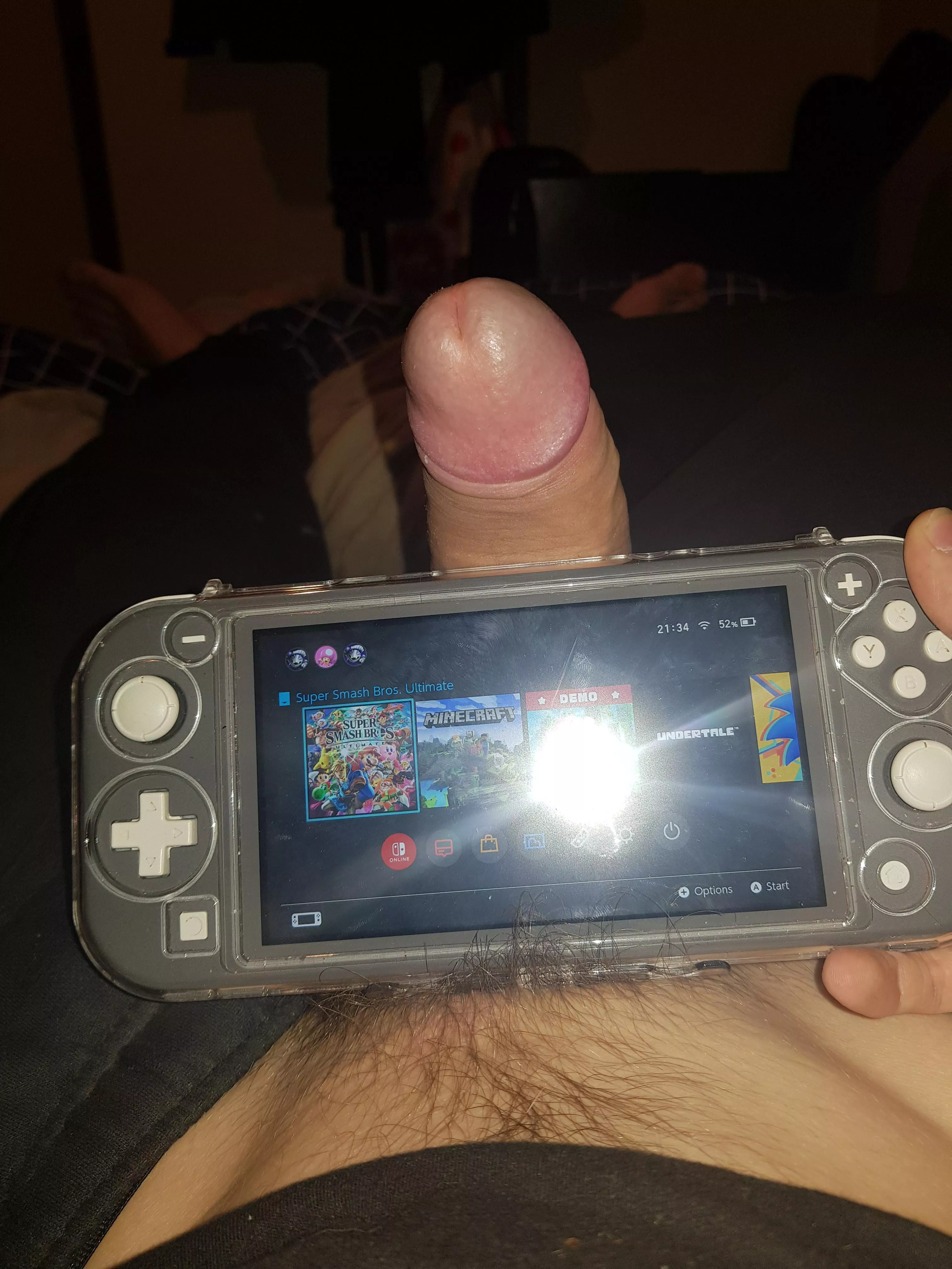 Loving being home from vacation, any femboys wanna play some Switch, or maybe take care of this? Lol