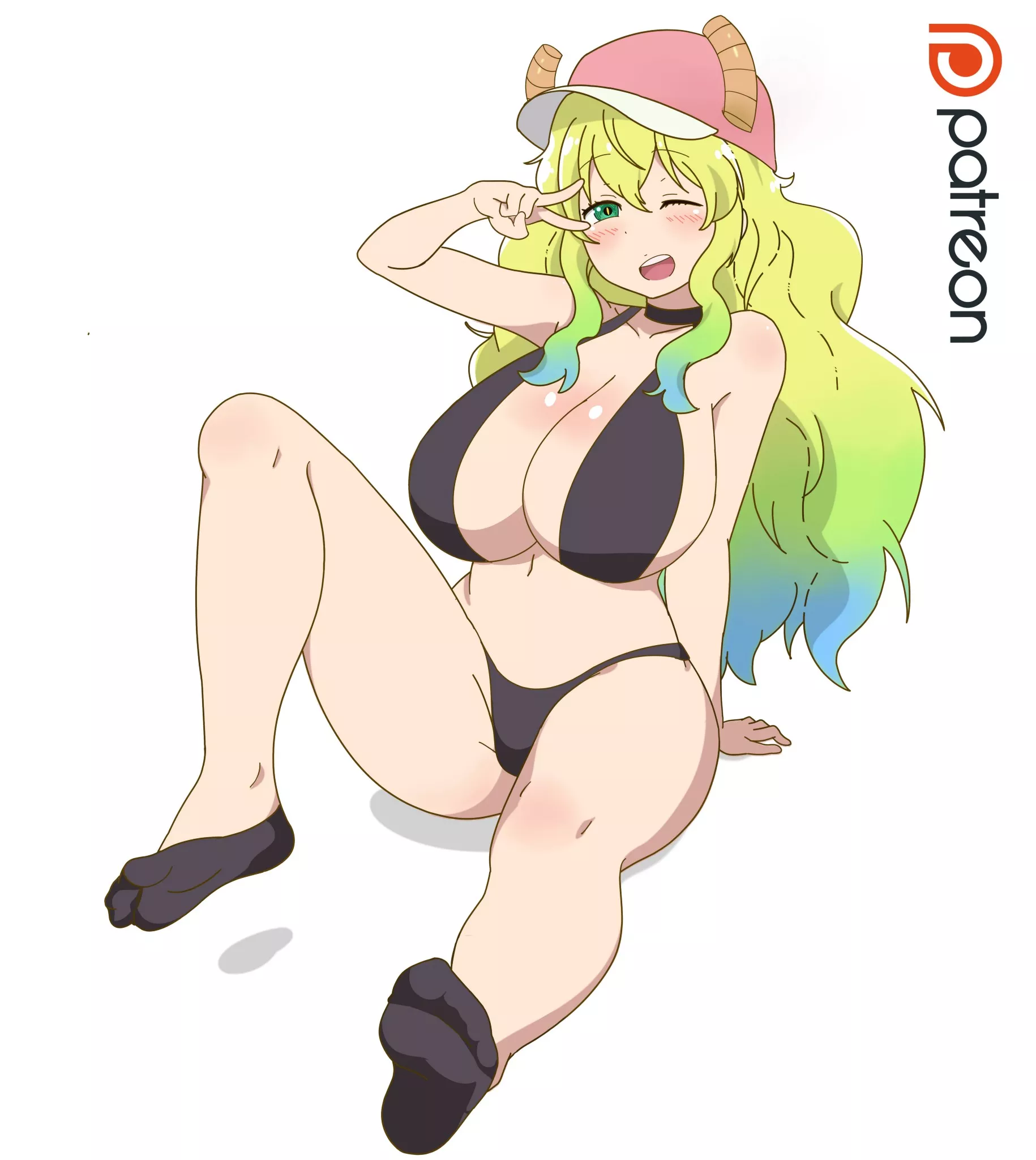 Lucoa chilling by the pool (zorzero) [Miss Kobayashi's Dragon Maid]