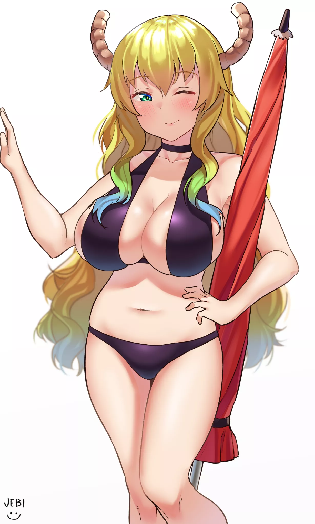 Lucoa needs a ride to the beach (_jebiii) [Miss Kobayashi's Dragon Maid]