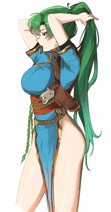 Lyn with a gun but no underwear