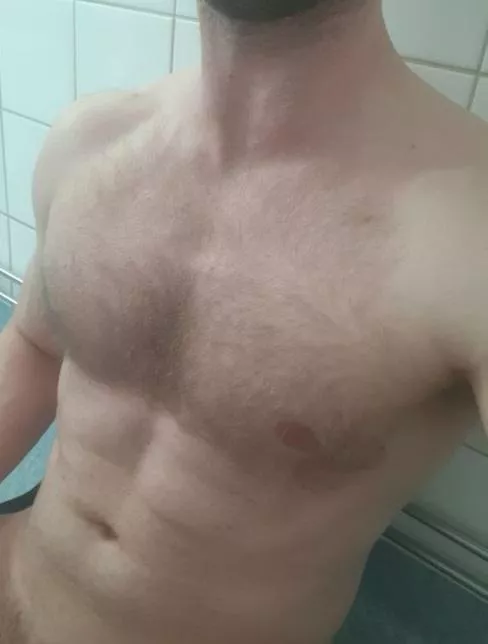 (M) Sometimes I sit in the shower a bit before I start washing