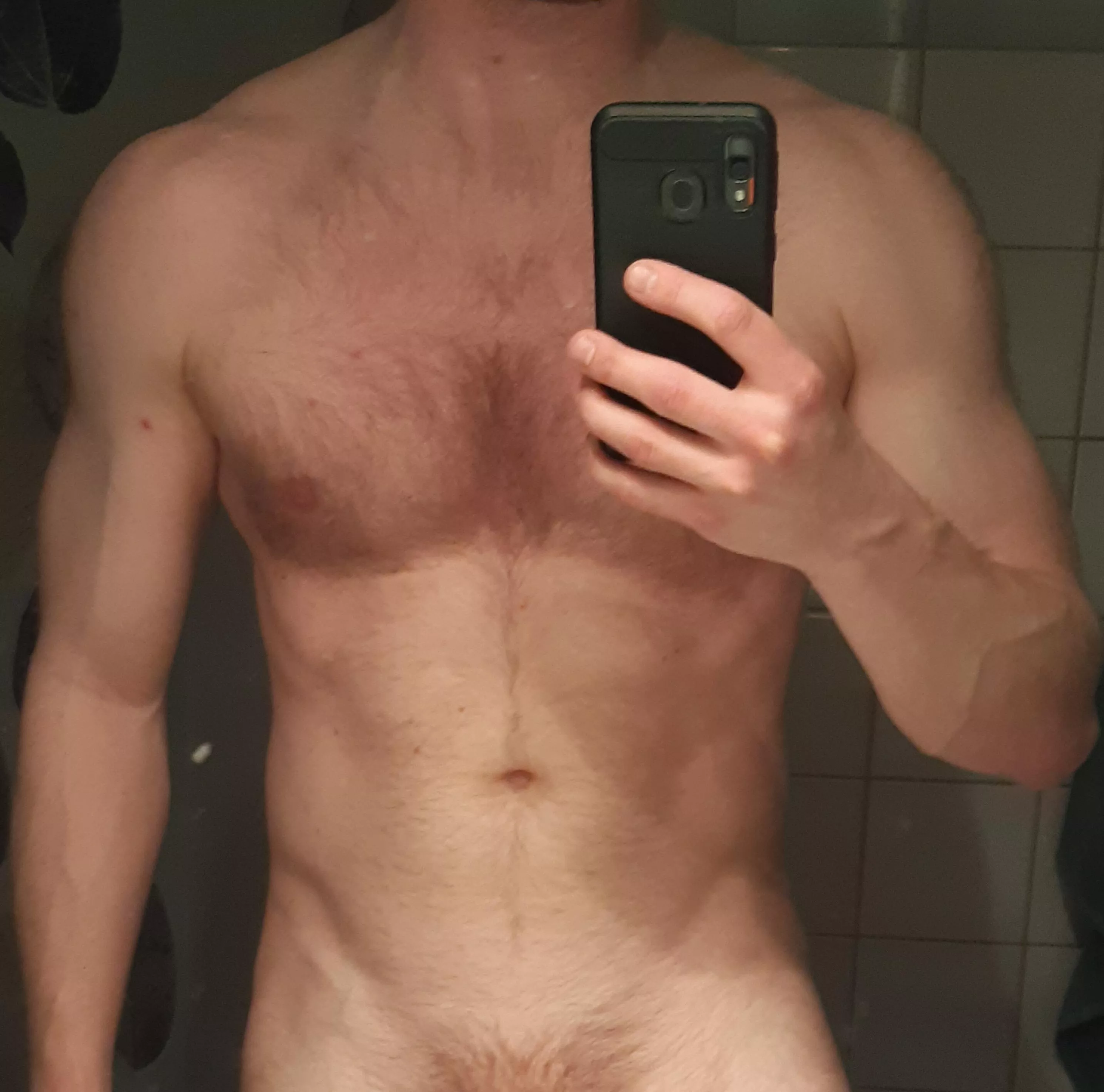 (M) The best part about working out from home is that you can do it naked