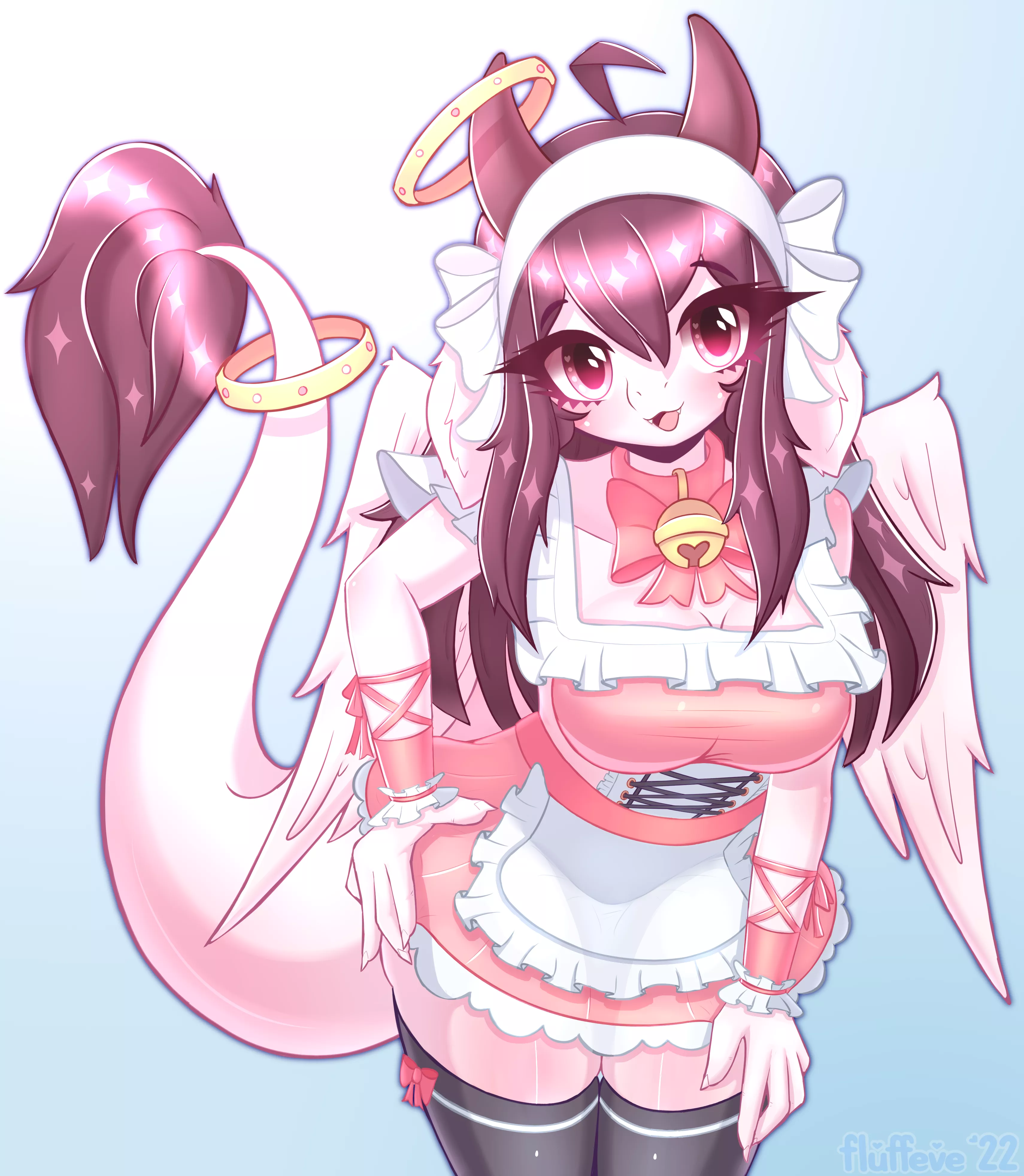 Maid 🎀 (Art by me: @fluffeve on Twitter)