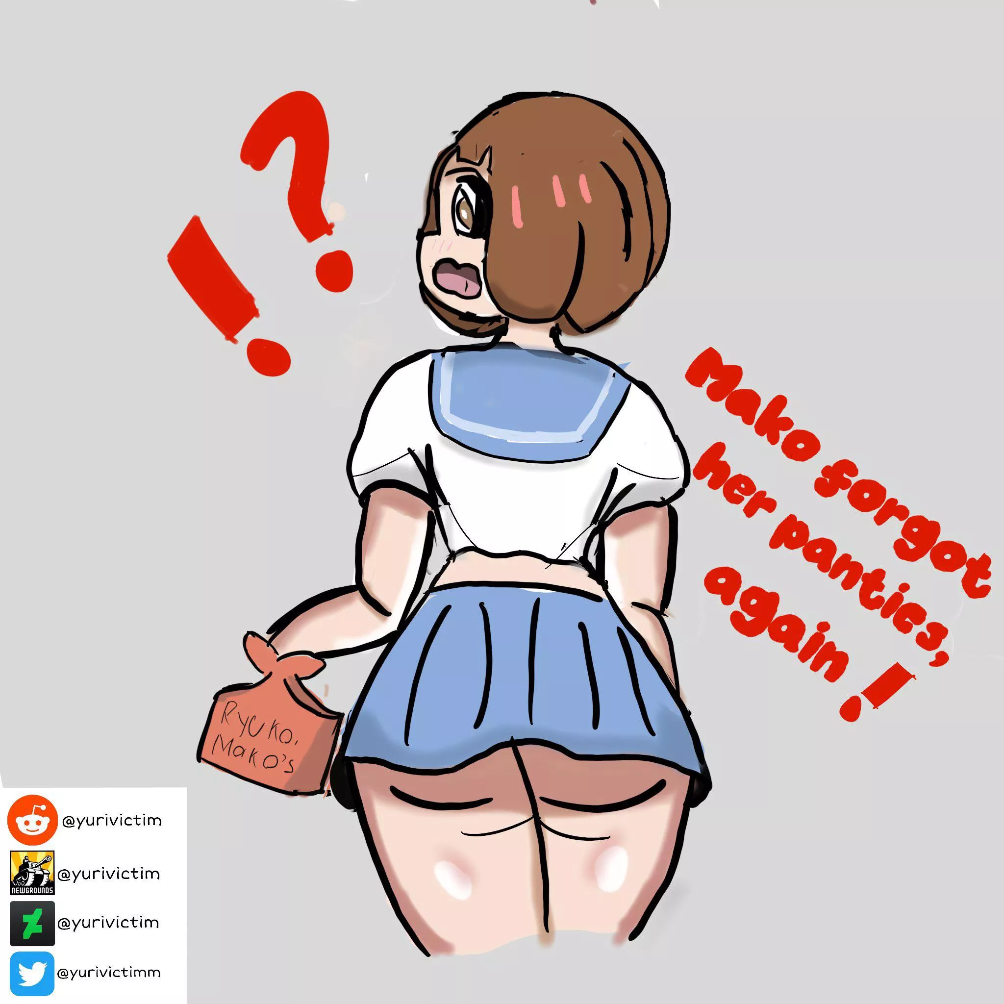 Mako forgot her panties, again!