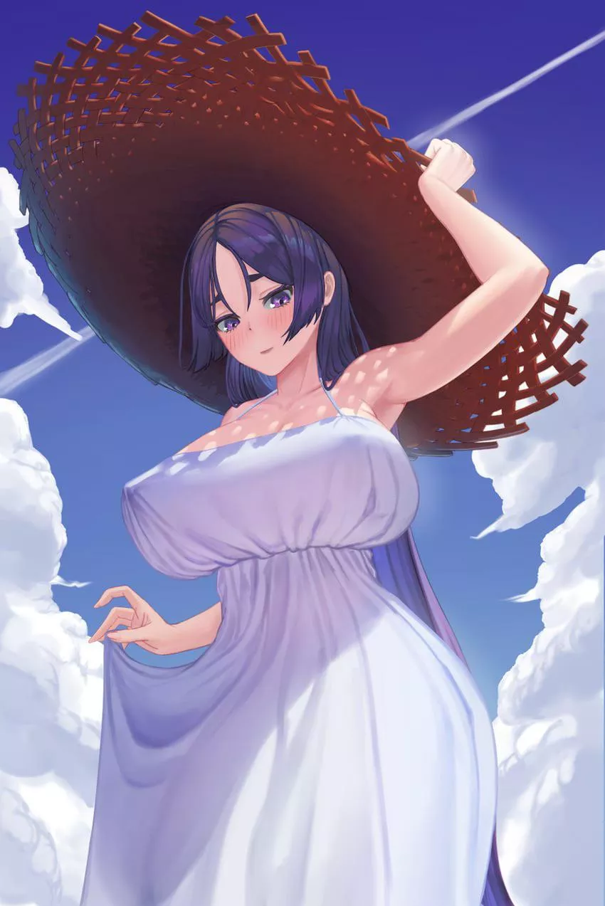 Mama Raikou at the beach on a windy day.