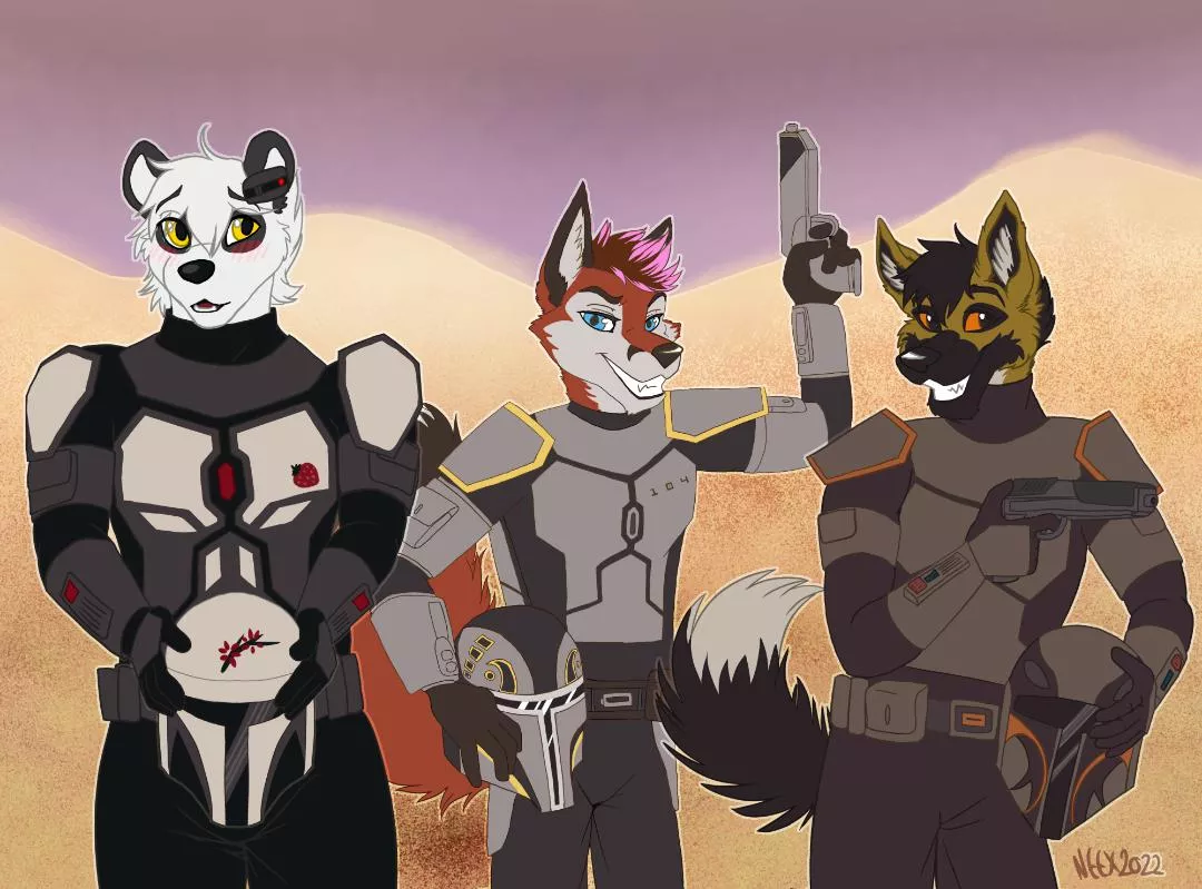 Mandalorian Furry Trio (by Neex)