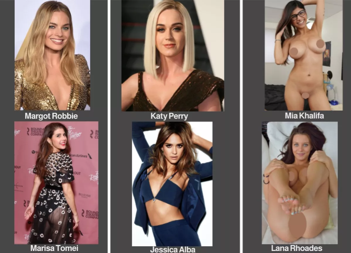 Margot Robbie vs. Katy Perry vs. Mia Khalifa vs. Marisa Tomei vs. Jessica Alba vs. Lana Rhoades