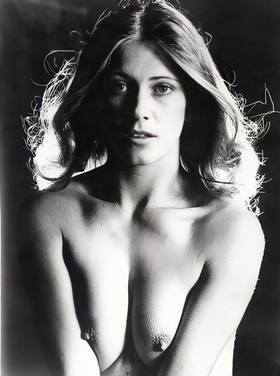 Marilyn Chambers uncropped photo that was used for the one sheet poster of Behind the Green Door, 1972.