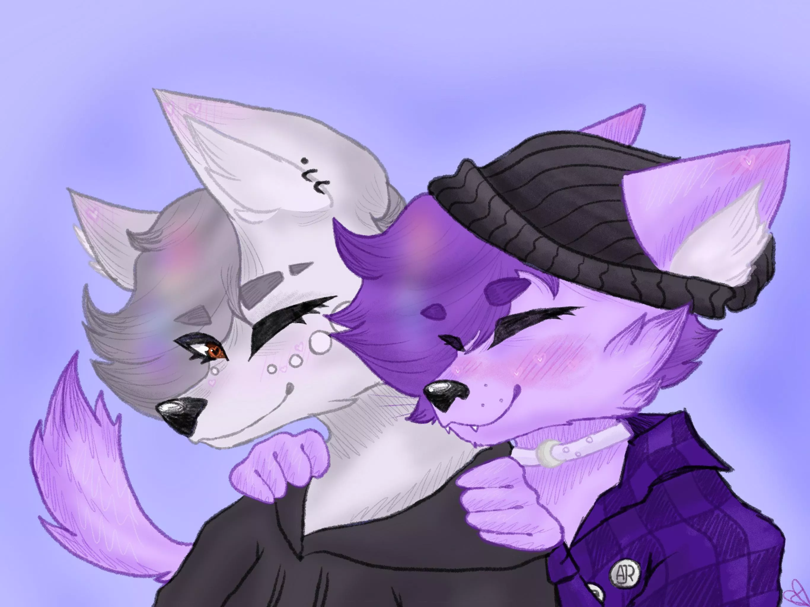 Matching pfp art for my partner and myself :> (by me)