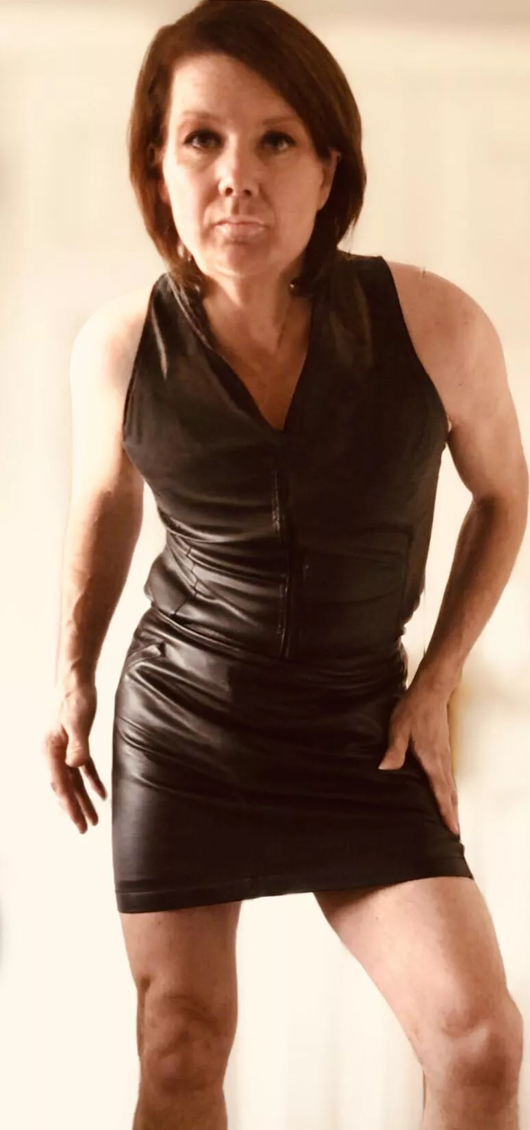 Me in a tight Leather Dress