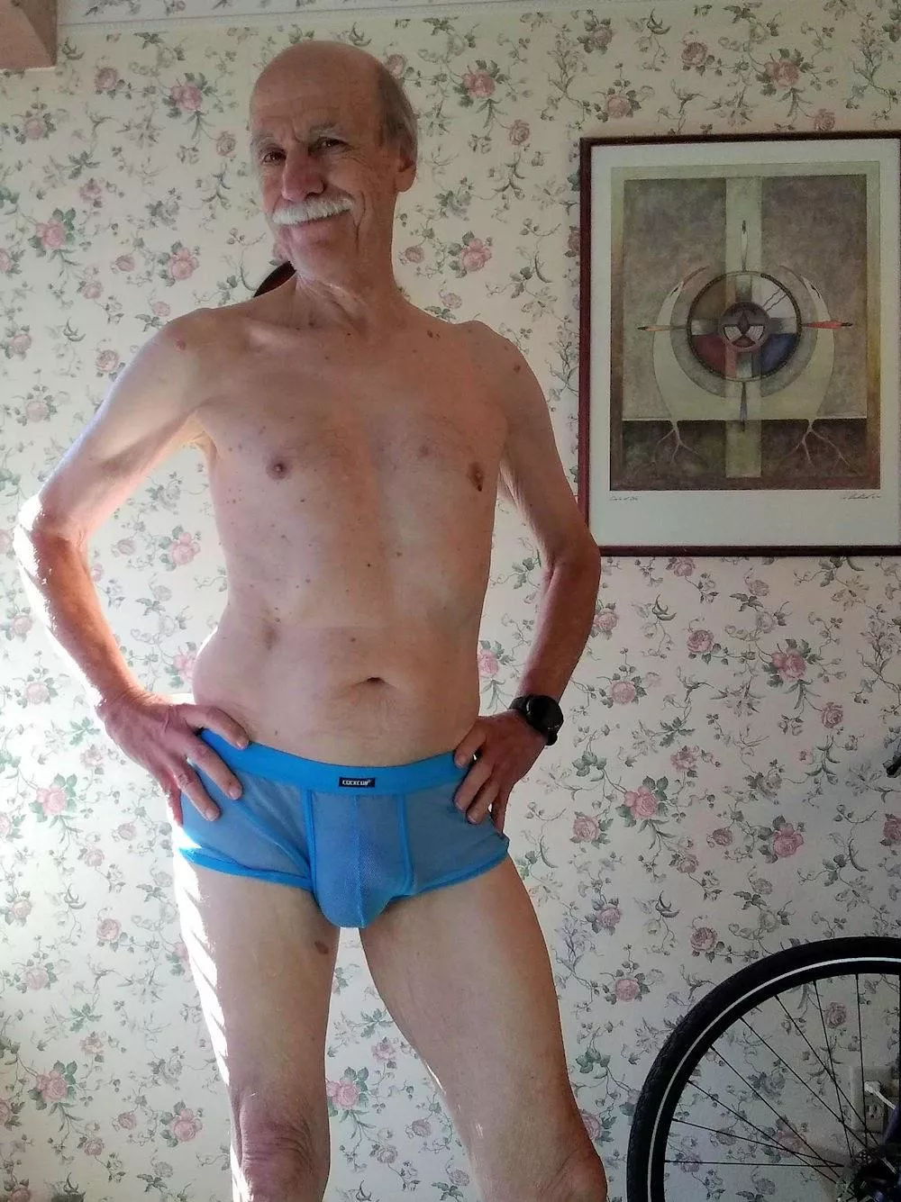 Me in my mesh briefs.(70) ..