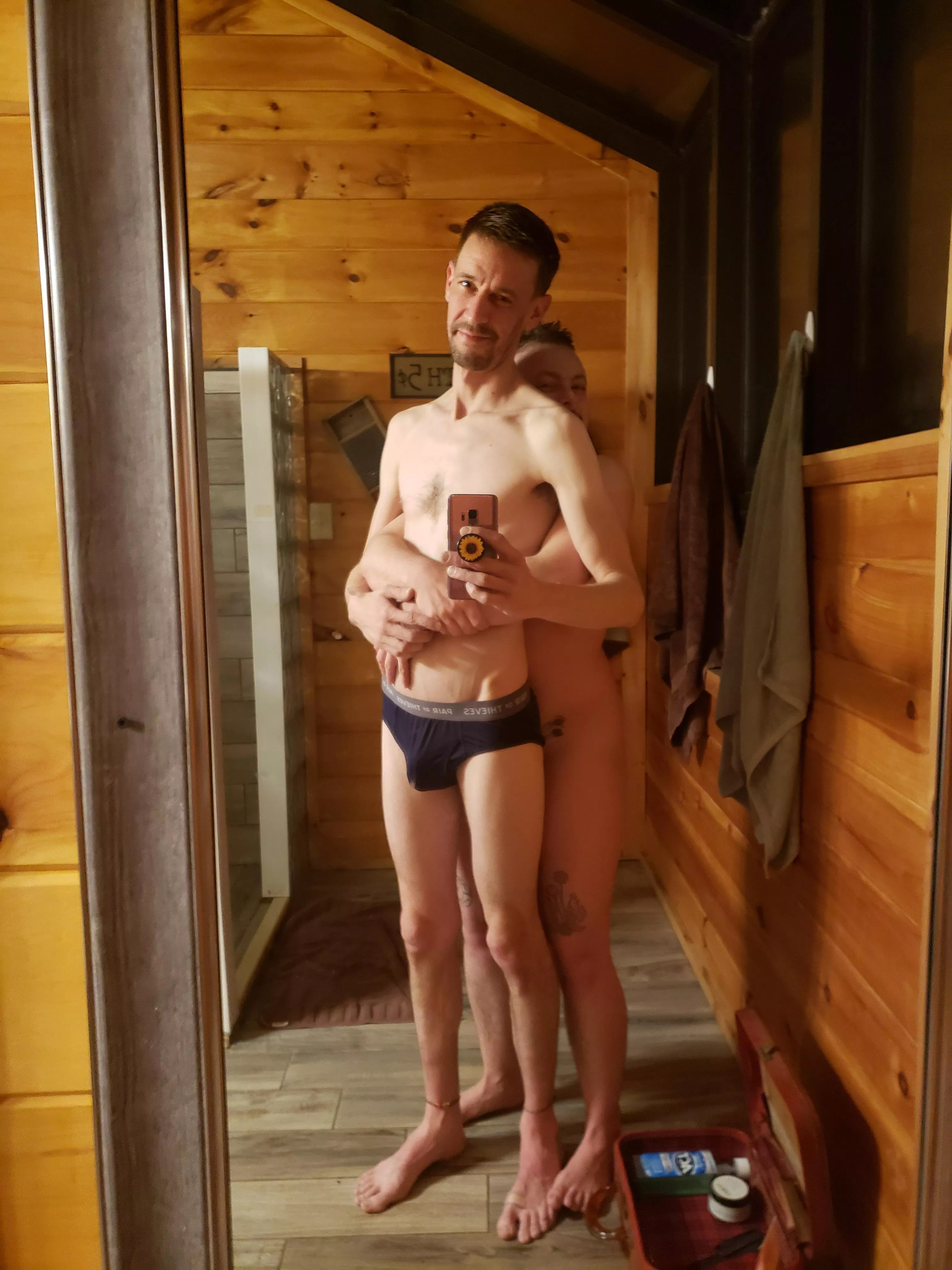 Me in my undies, boyfriend for scale