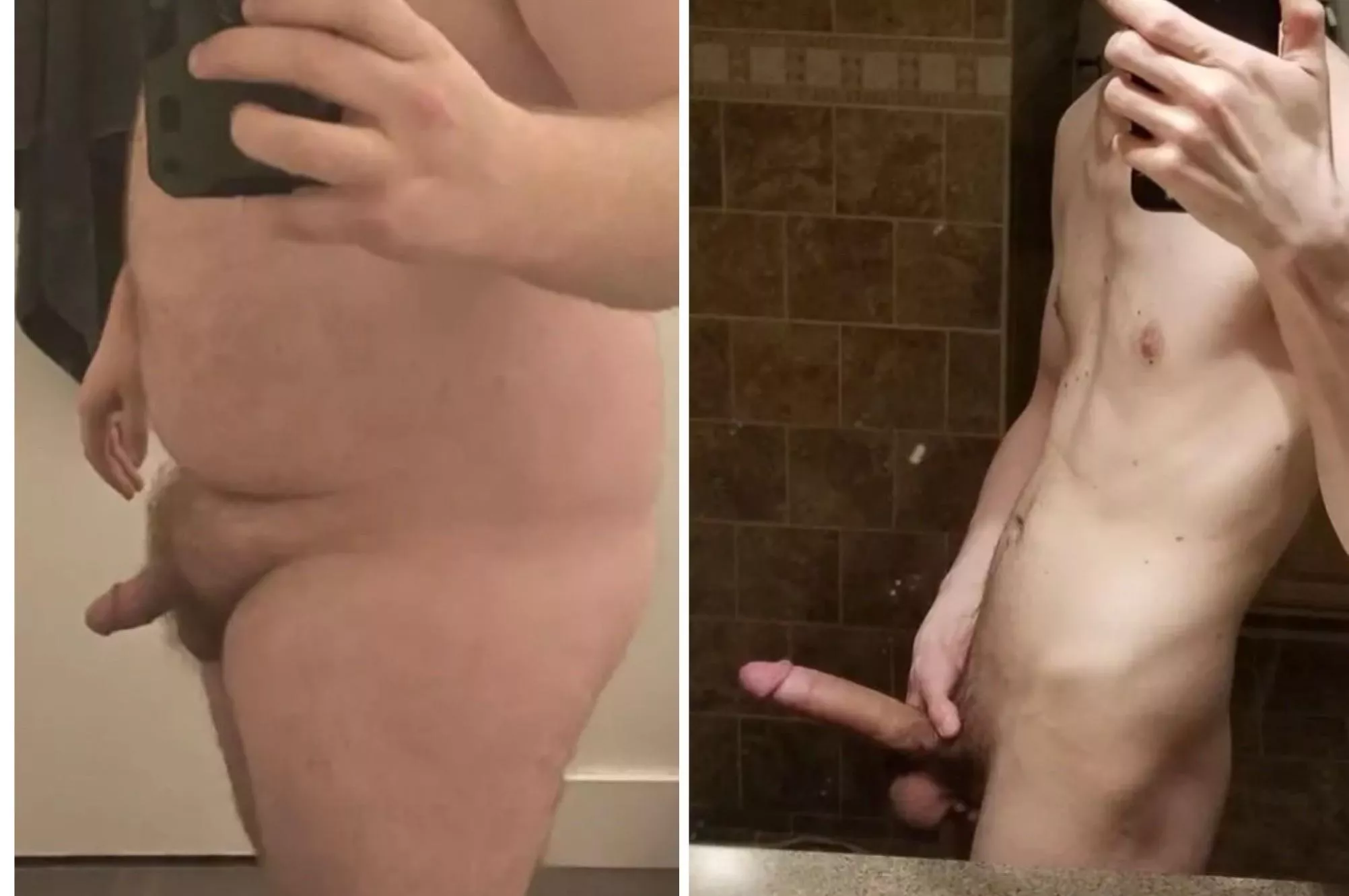 Me (left) vs my friends (right) cock. Which do you prefer?