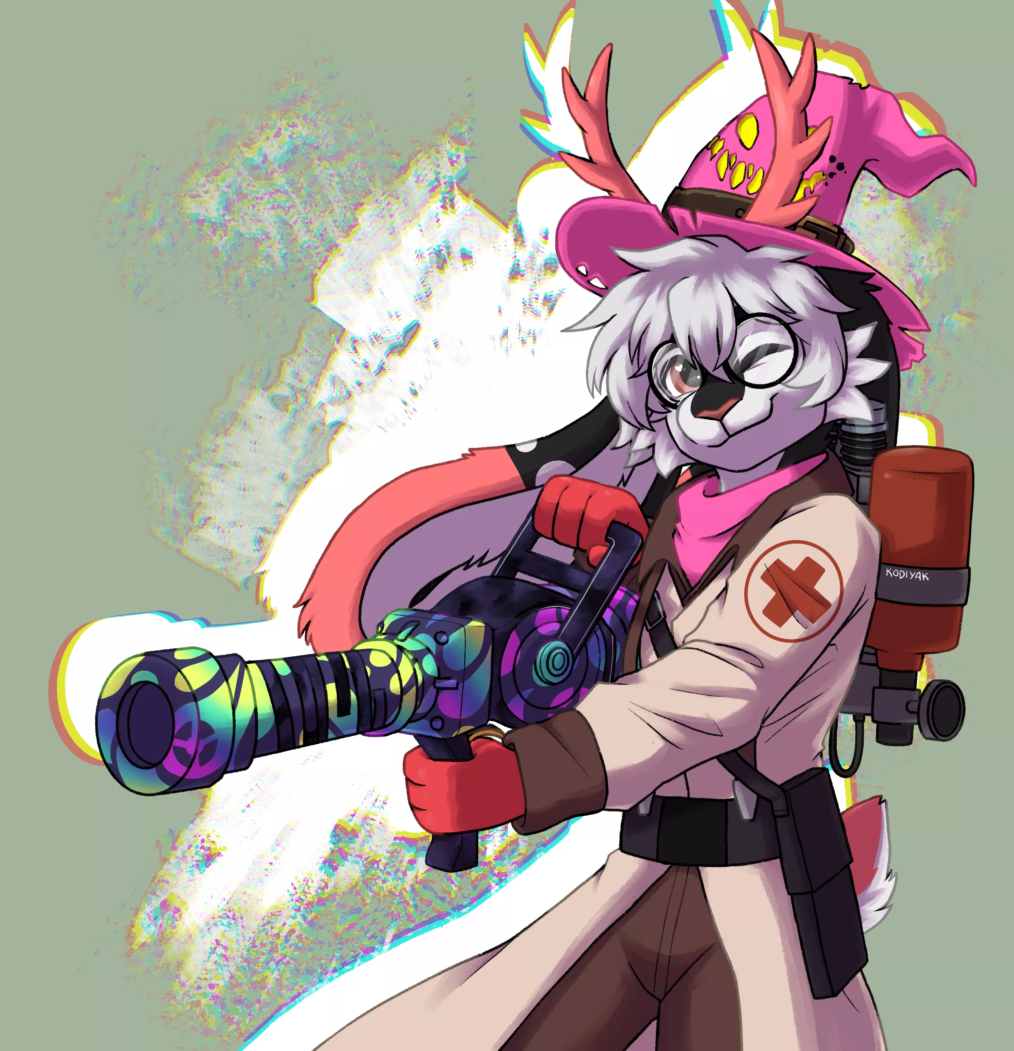 MEDIC! [Art by me, @K0DIYAK on Twitter]